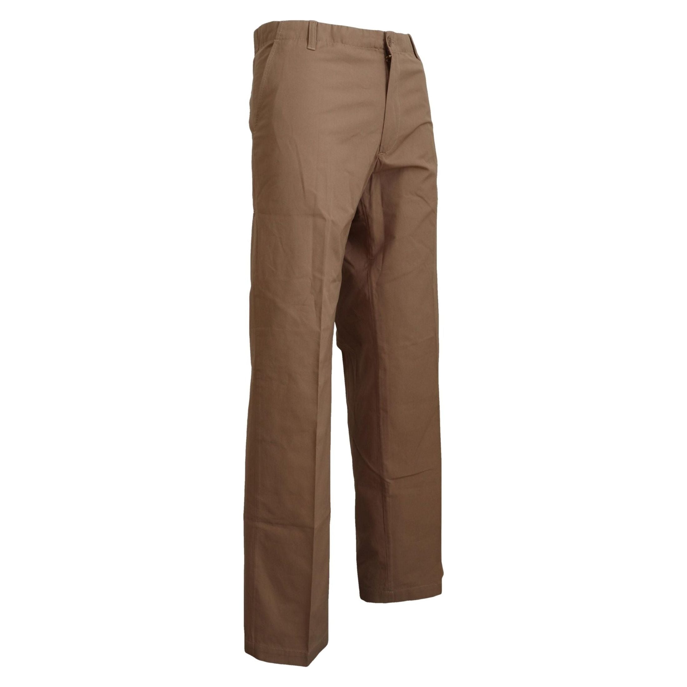 Elegant Brown Straight Fit Chinos