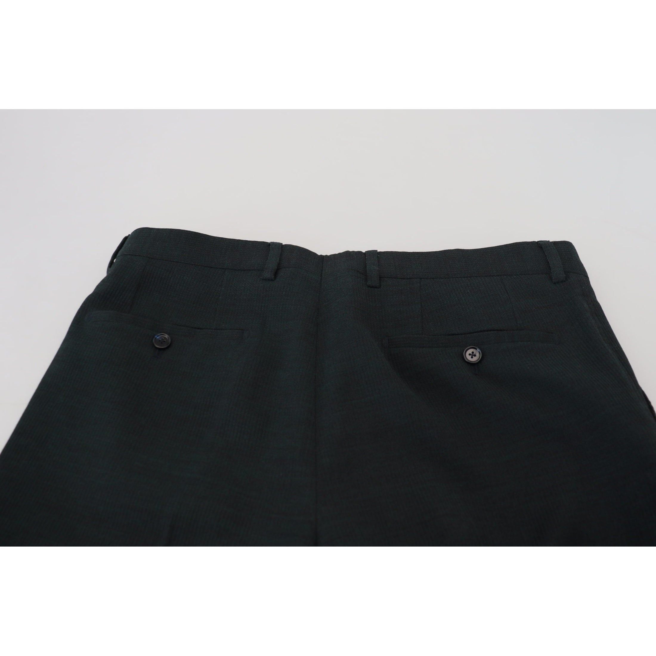 Elegant Blue Virgin Wool Trousers