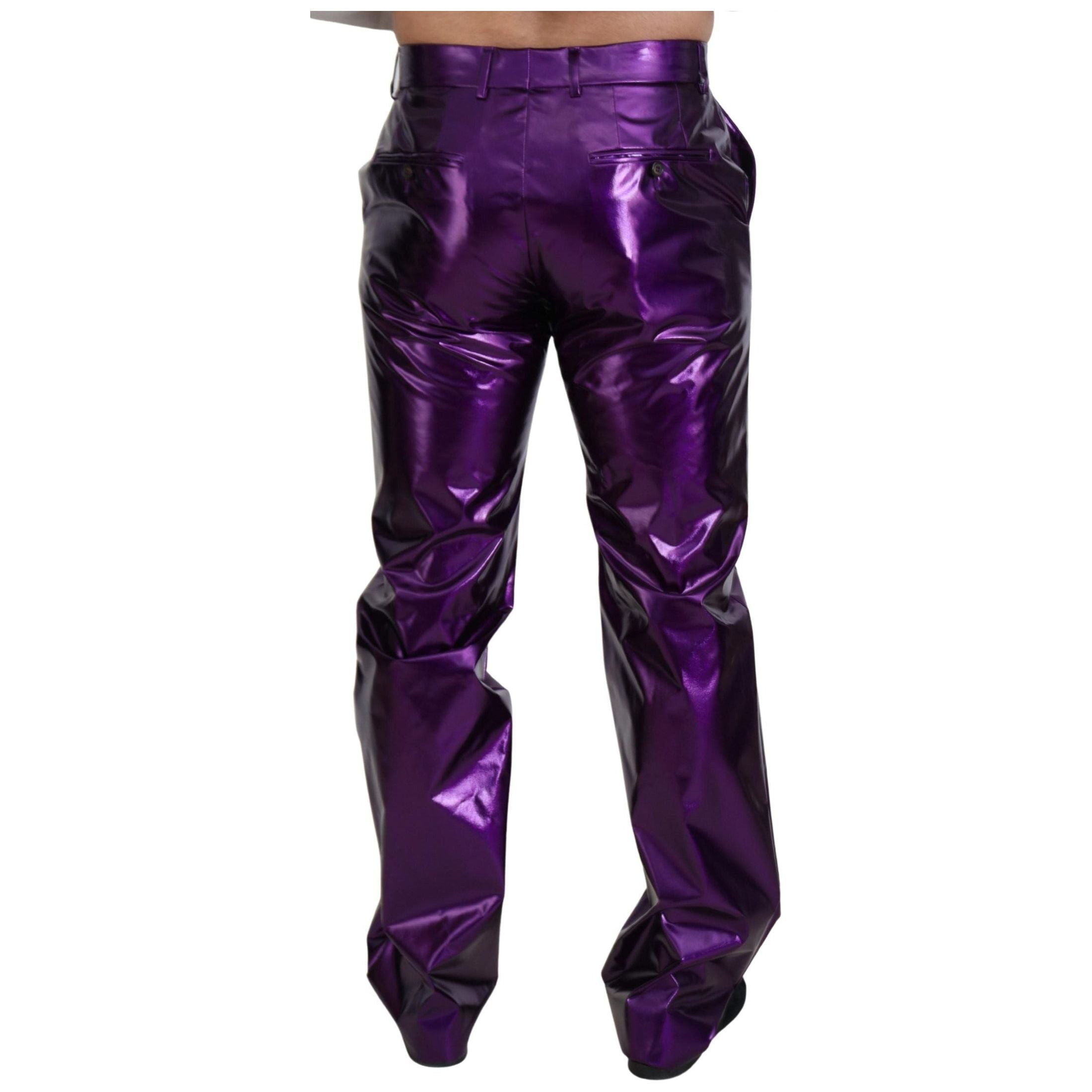 Elegant Shining Purple Straight Fit Pants