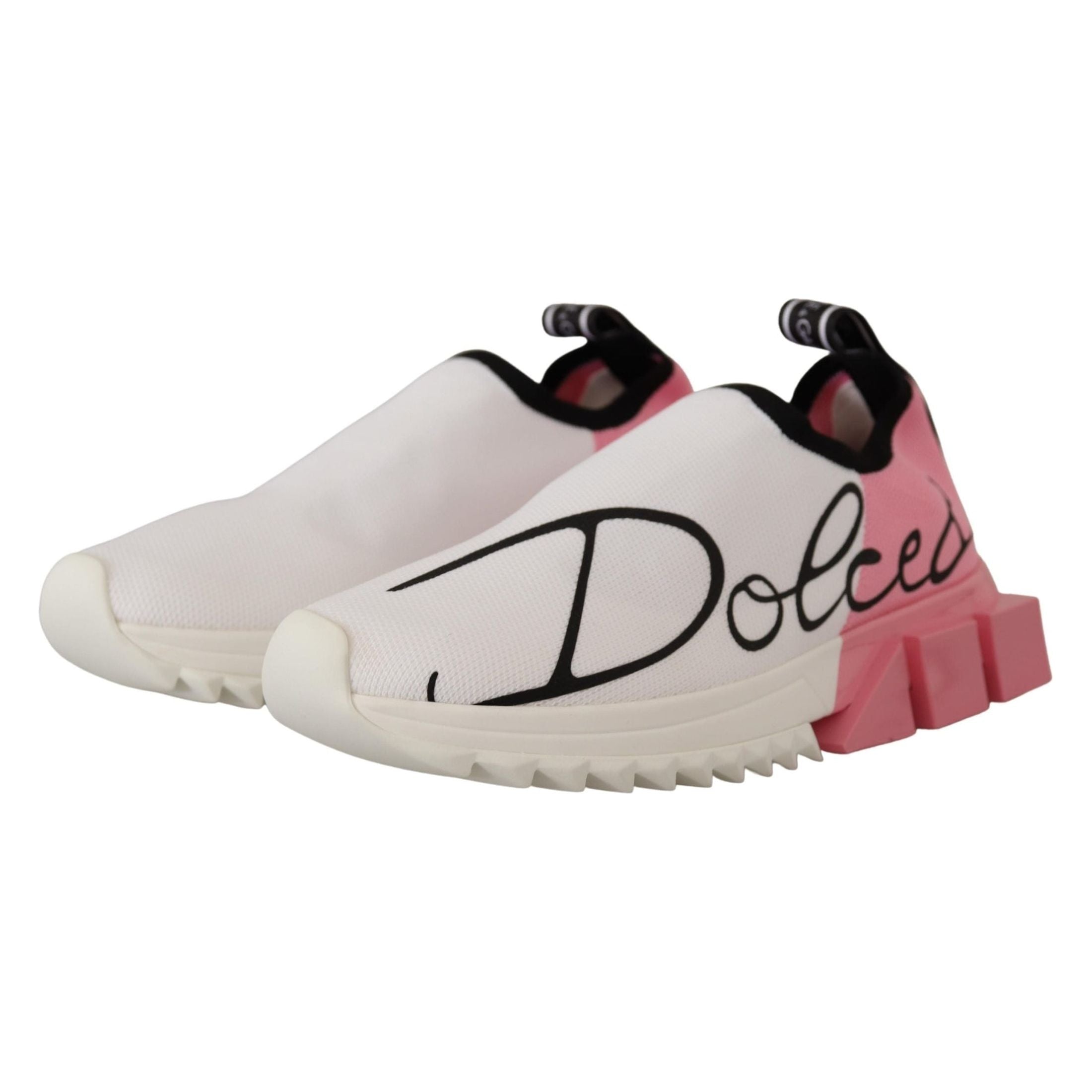 Elegant Sorrento Slip-On Sneakers in White & Pink