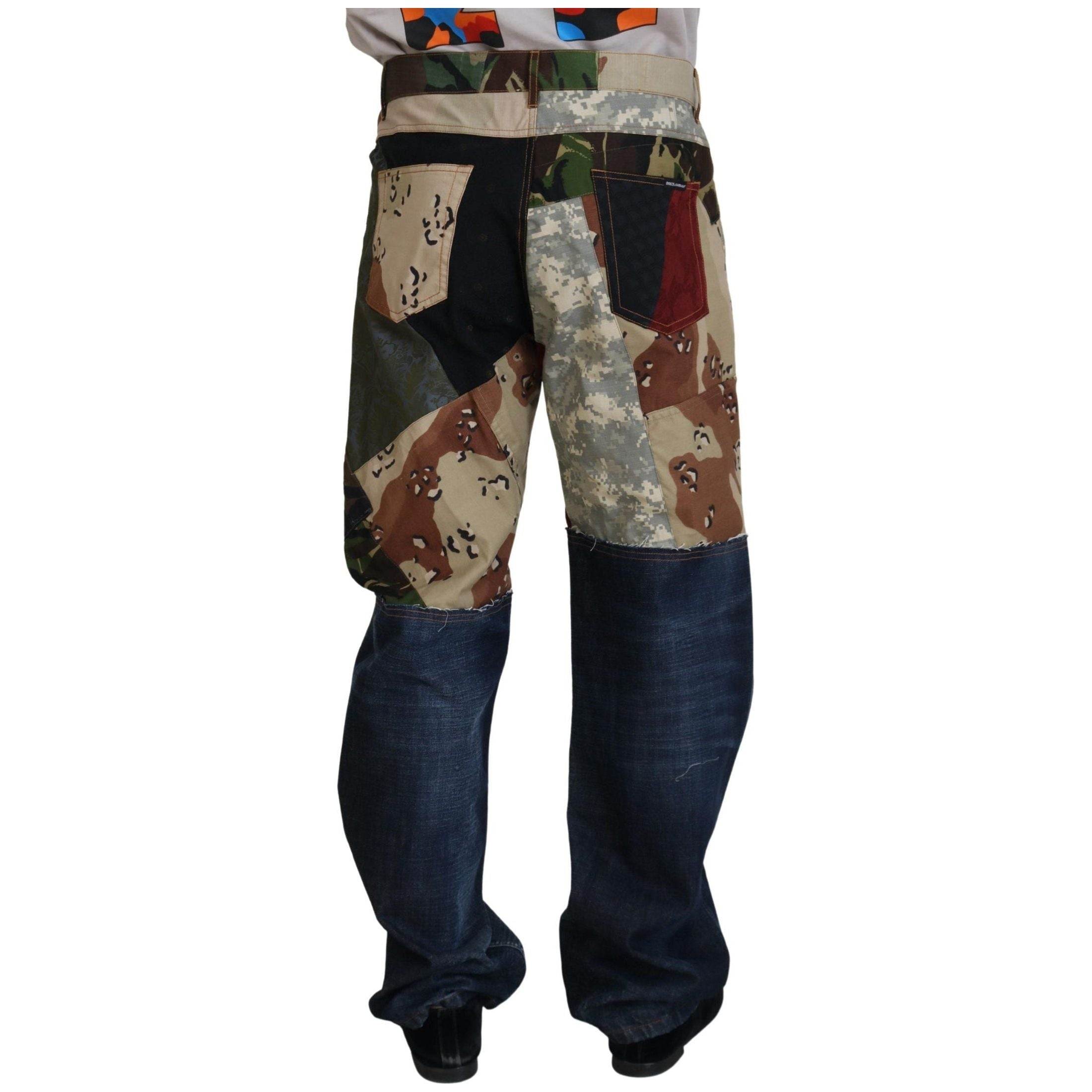 Patchwork Denim Rich Silk Blend Jeans