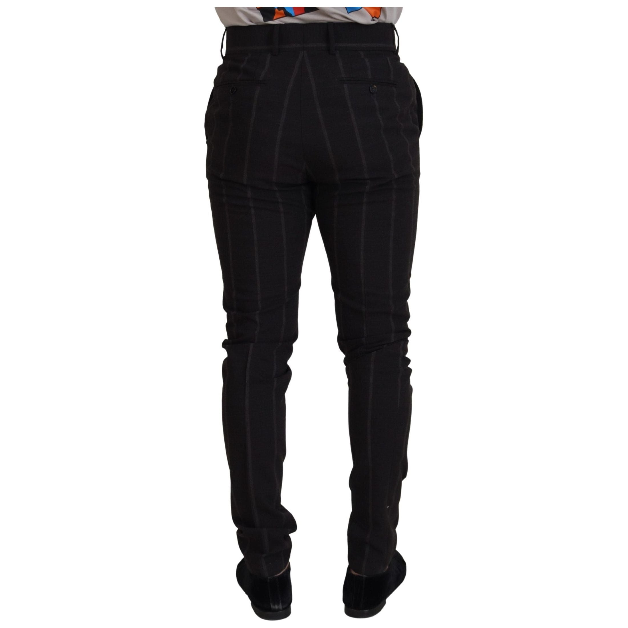 Elegant Black Striped Chino Pants