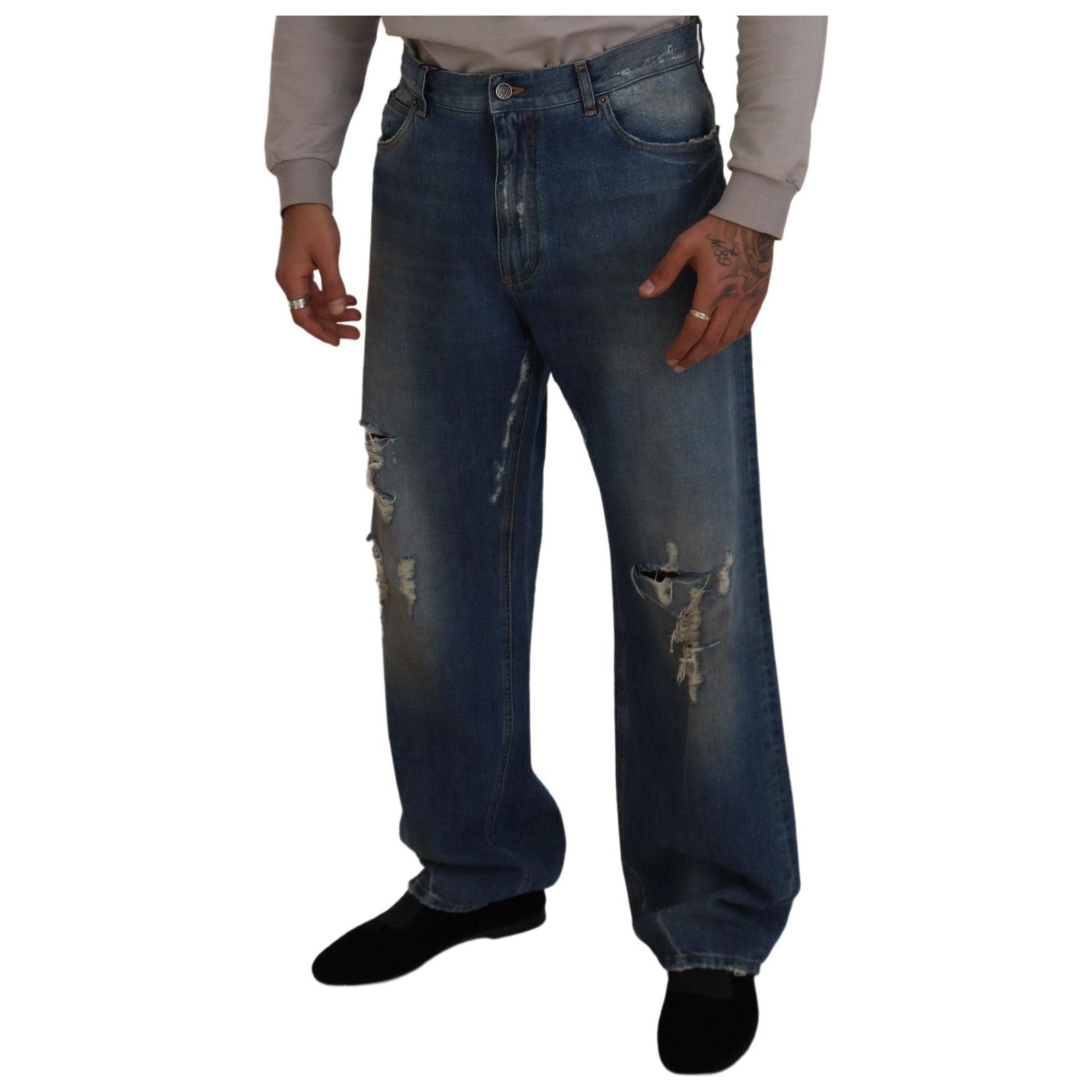 Stunning Tattered Denim Italian Jeans