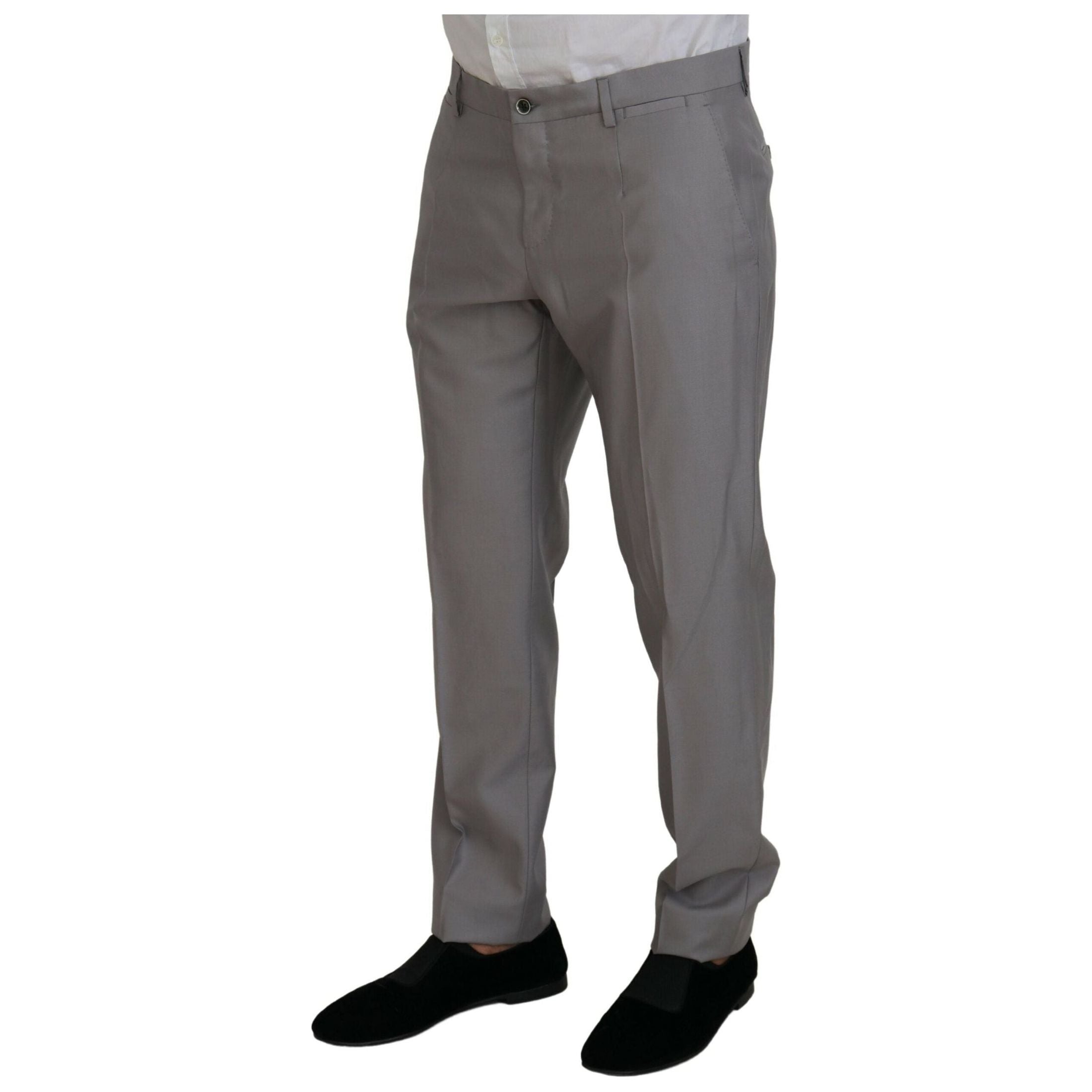 Elegant Silver Slim Fit Three-Piece Suit