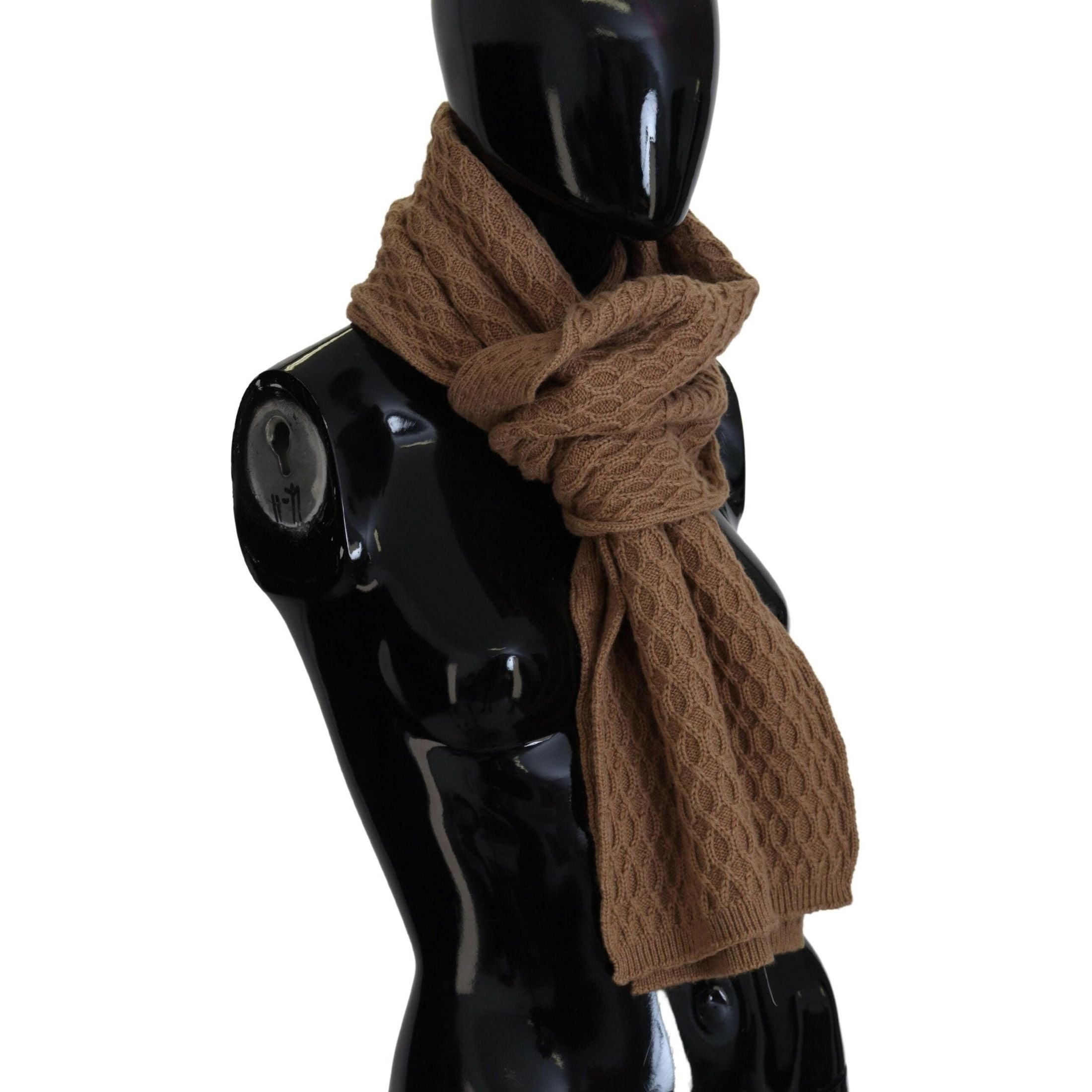 Elegant Dark Brown Knitted Scarf