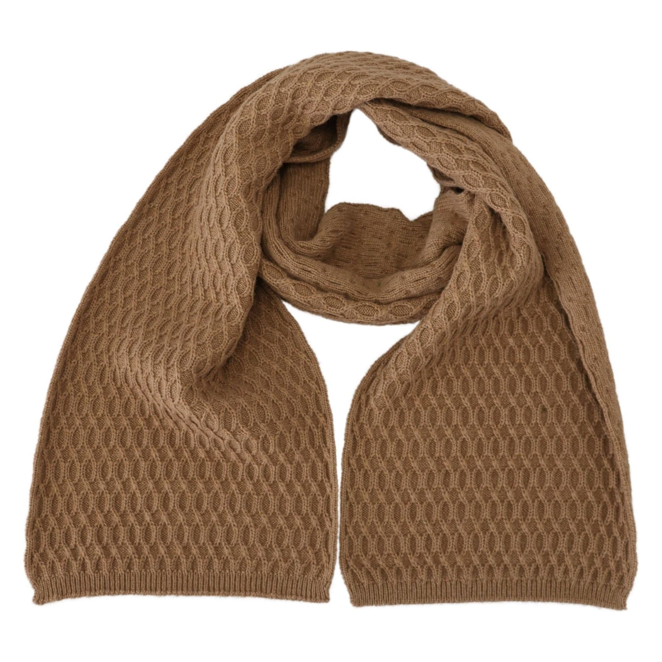 Elegant Dark Brown Knitted Scarf