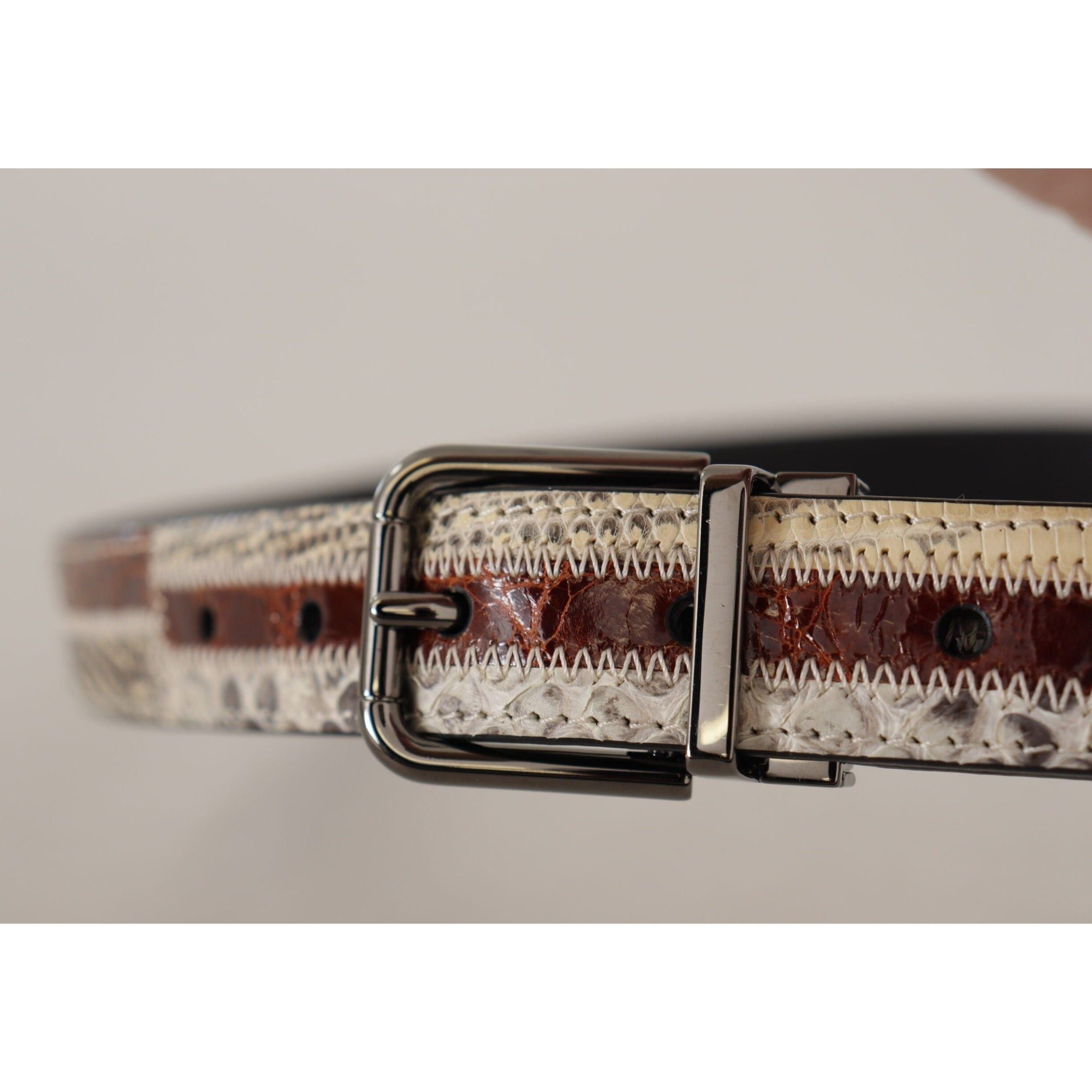 Multicolor Patchwork Snakeskin Belt