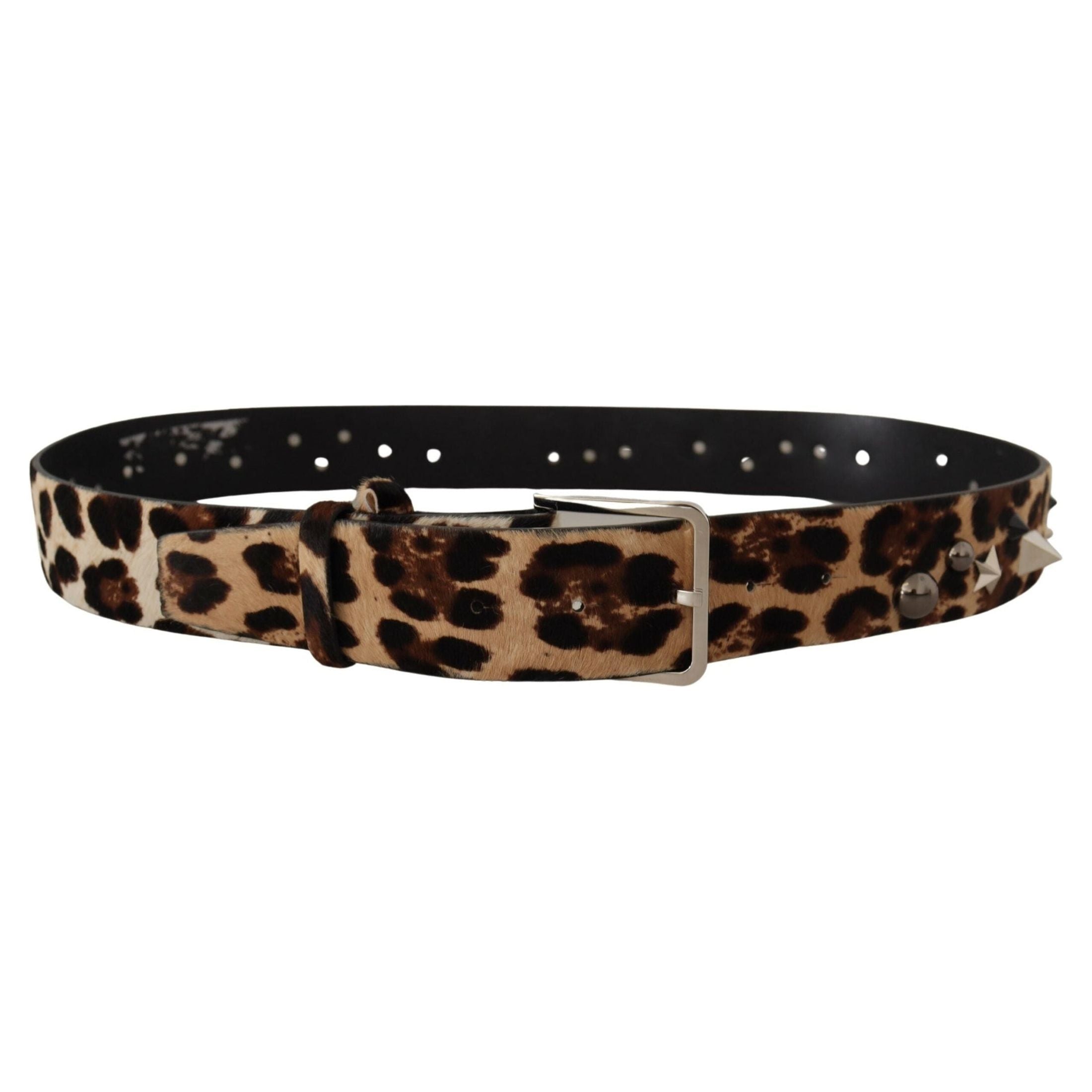 Elegant Leopard Print Leather Belt