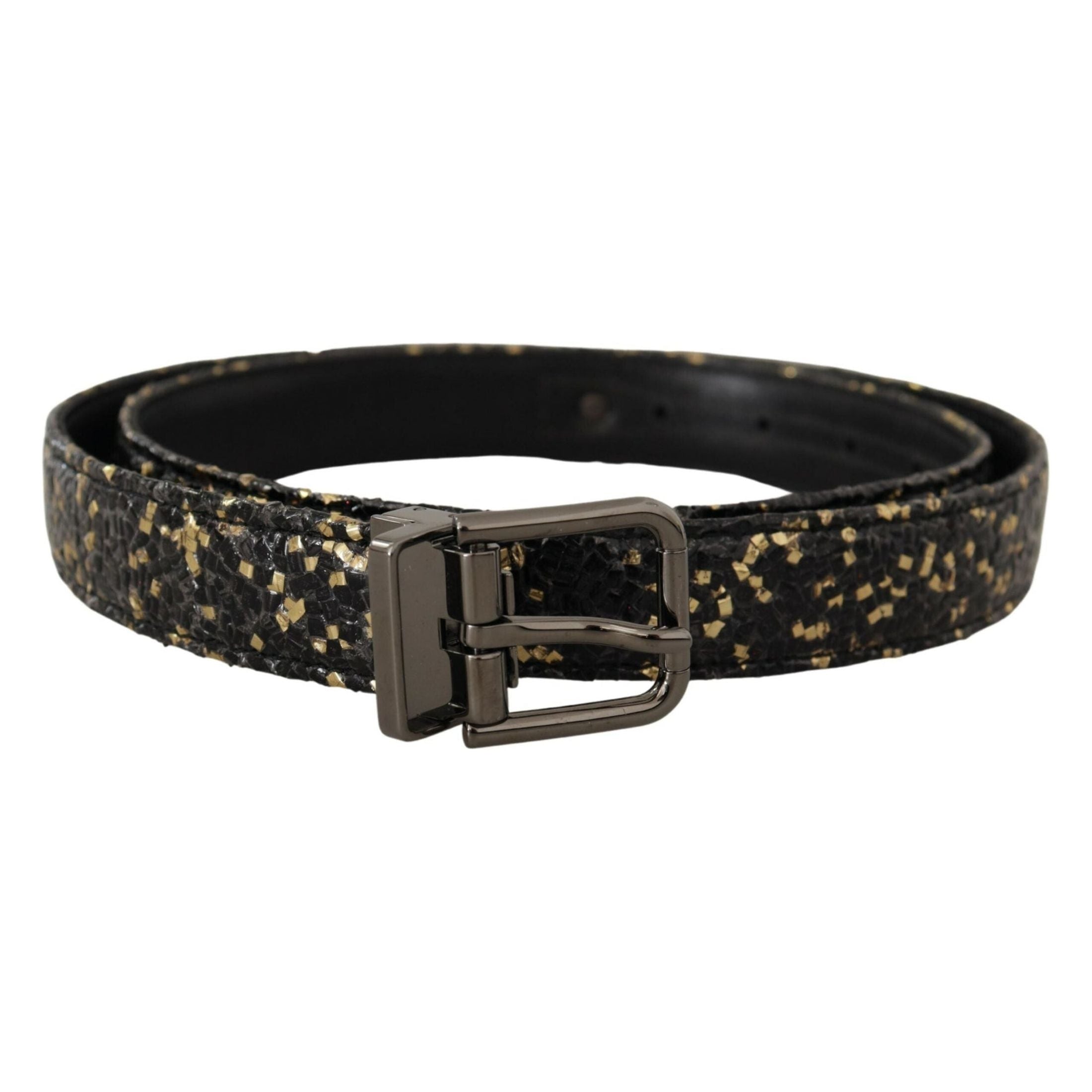 Elegant Italian Leather Belt with Crown Detail