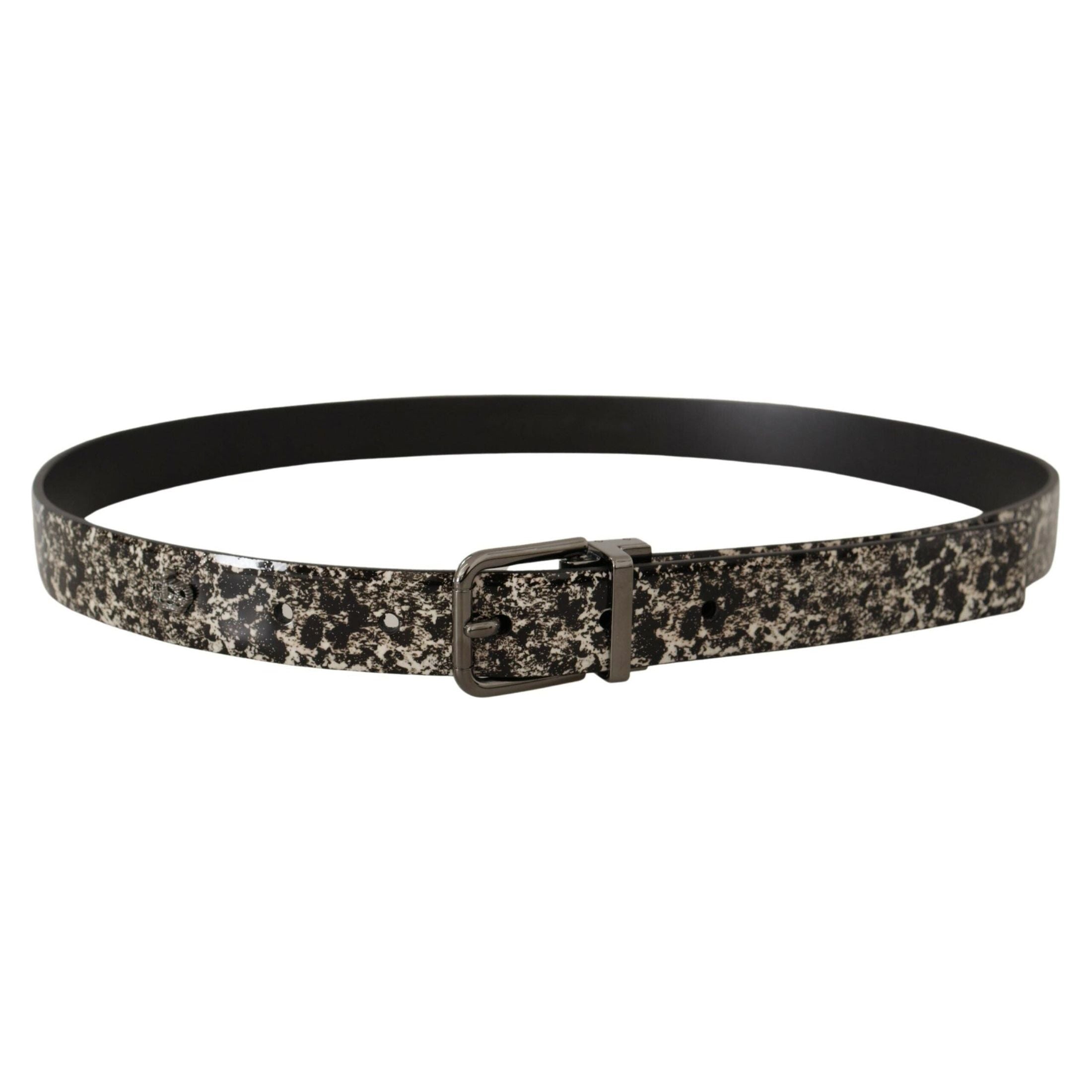 Elegant Marble Print Leather Belt