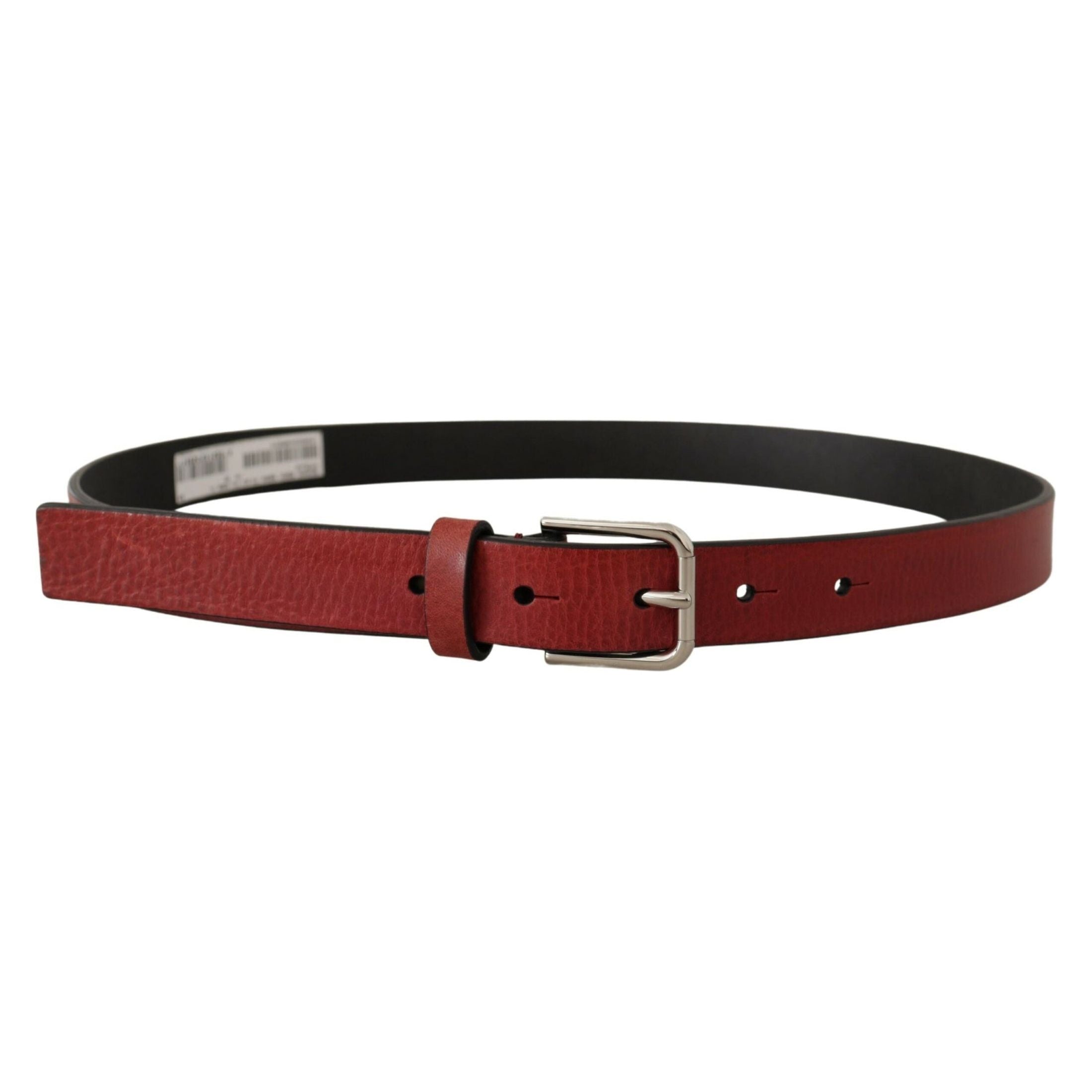 Elegant Maroon Italian Leather Belt