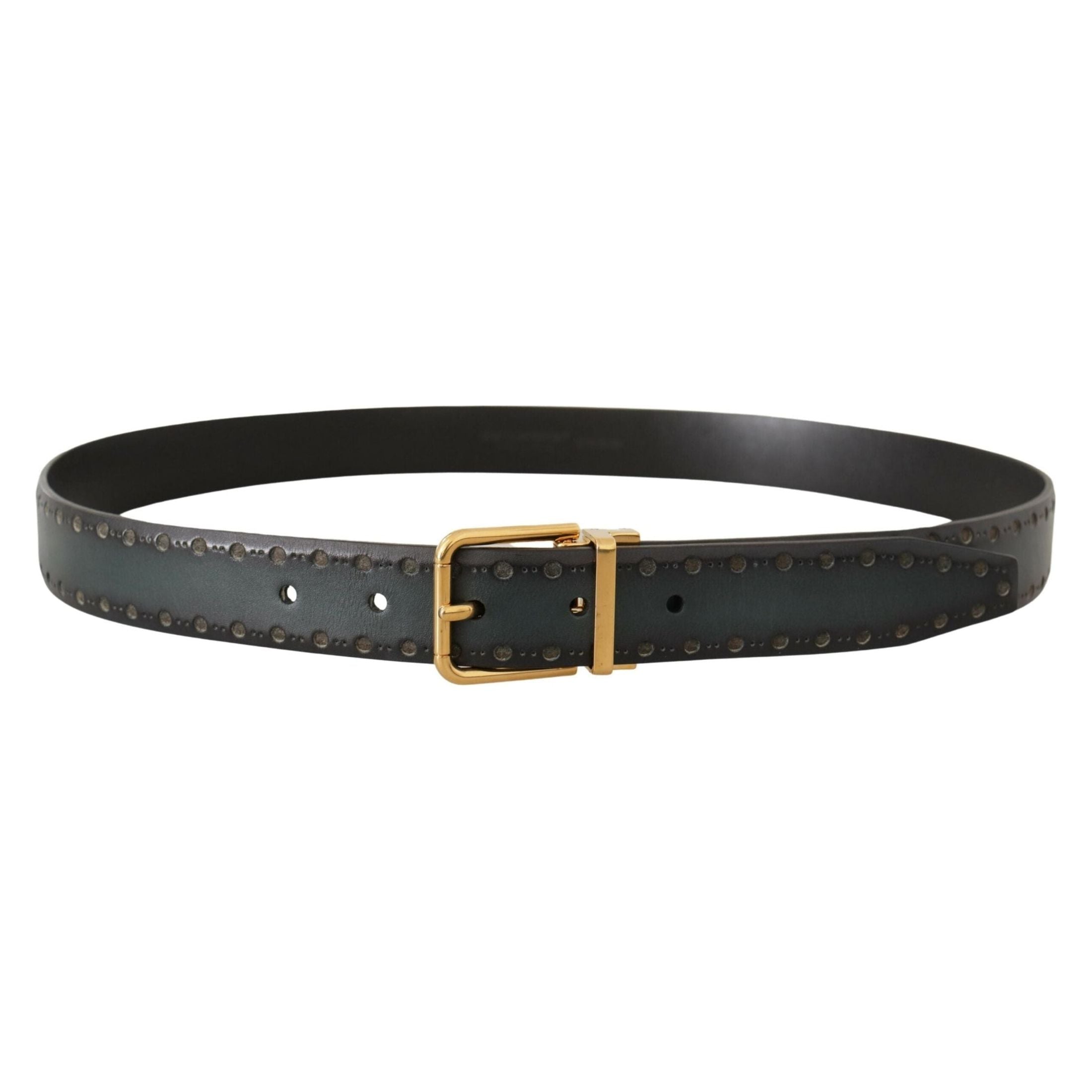 Emerald Elegance Leather Belt