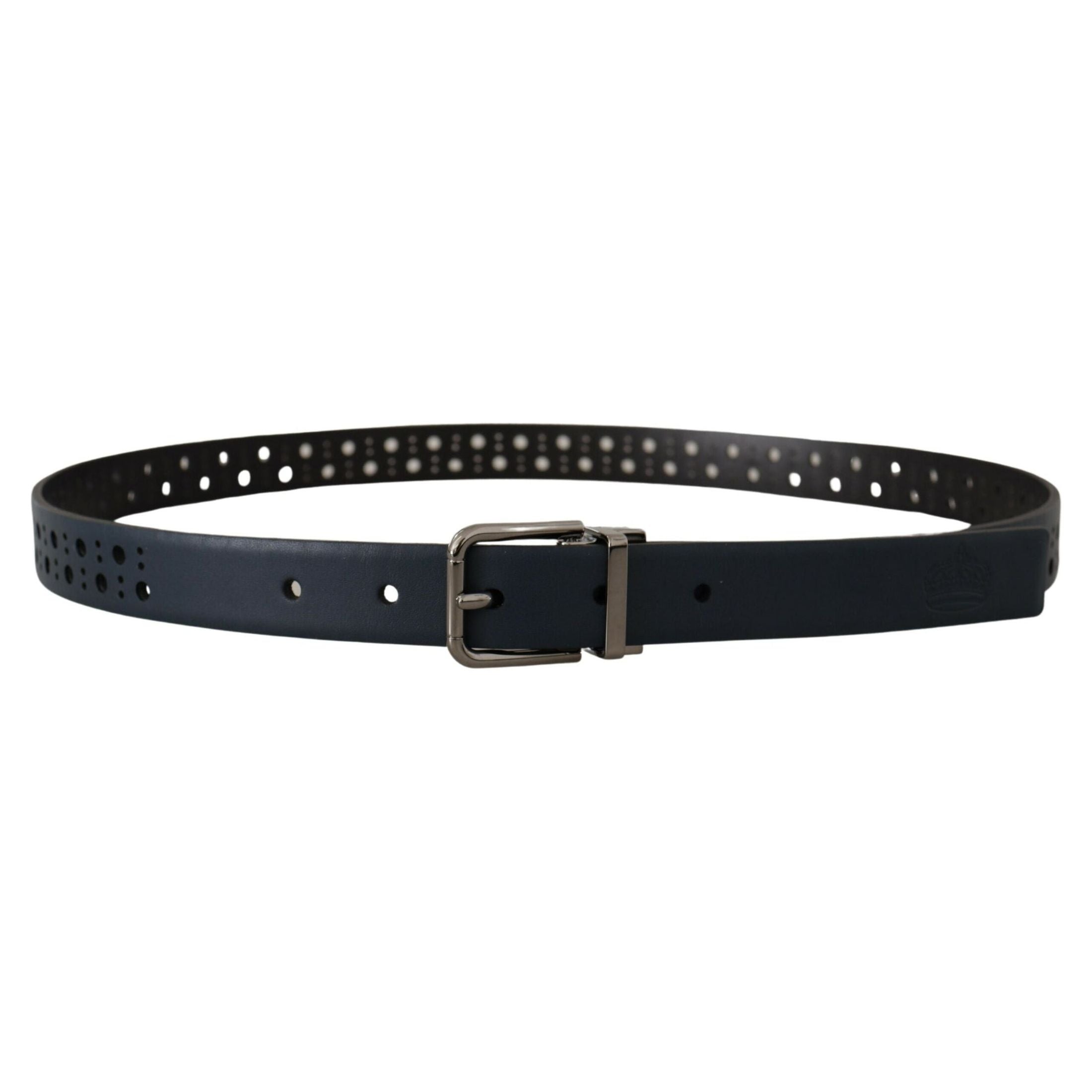 Elegant Navy Blue Leather Belt