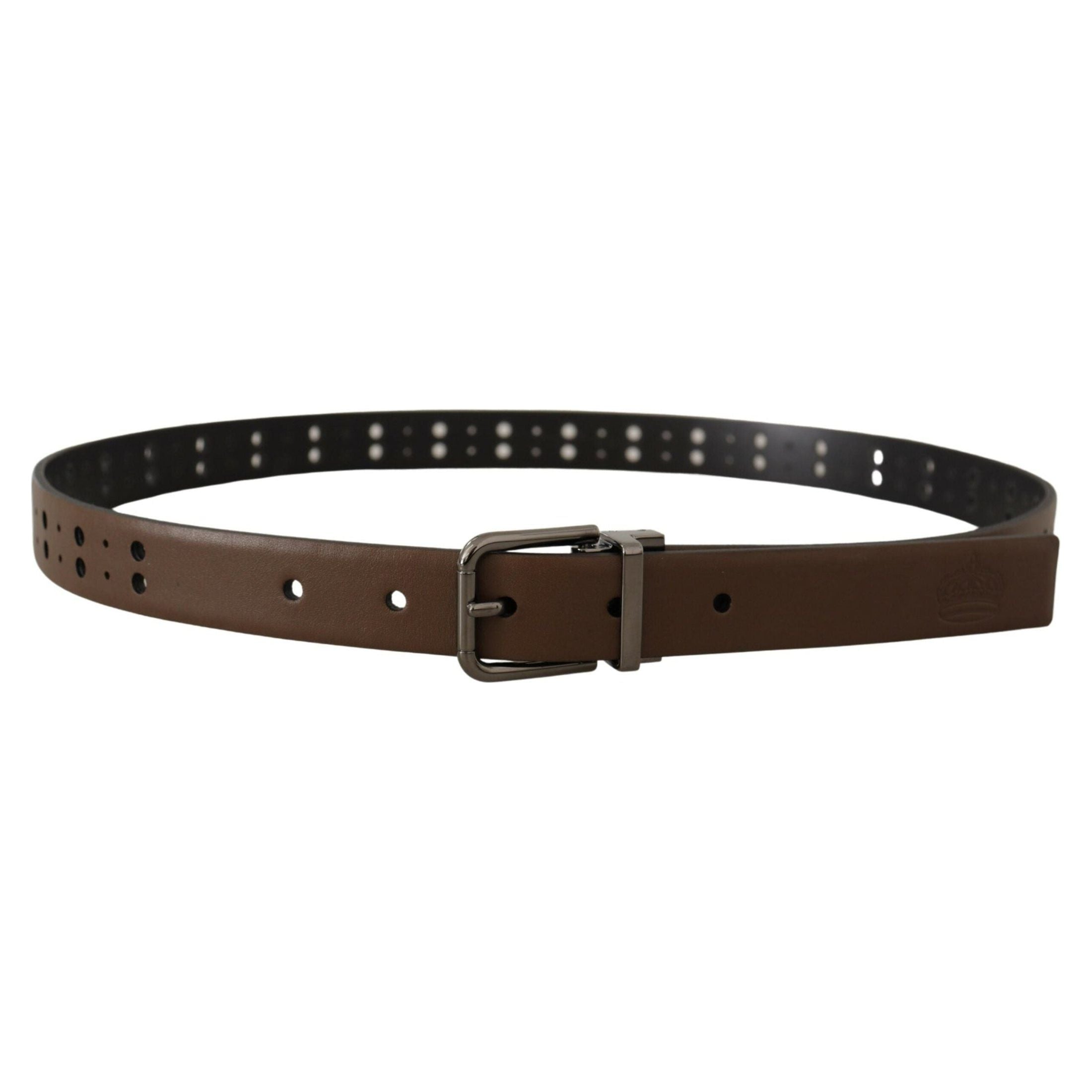 Elegant Leather Belt with Metal Buckle