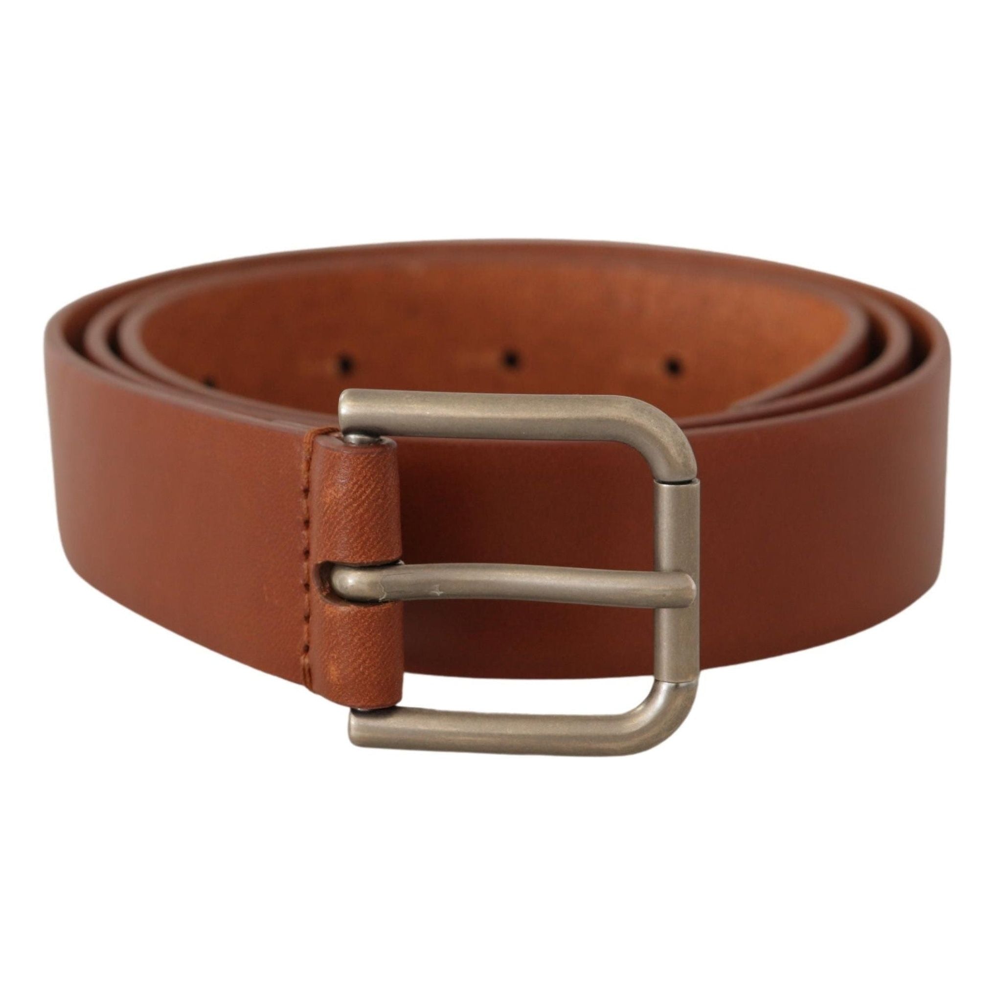 Elegant Leather Belt with Metal Buckle