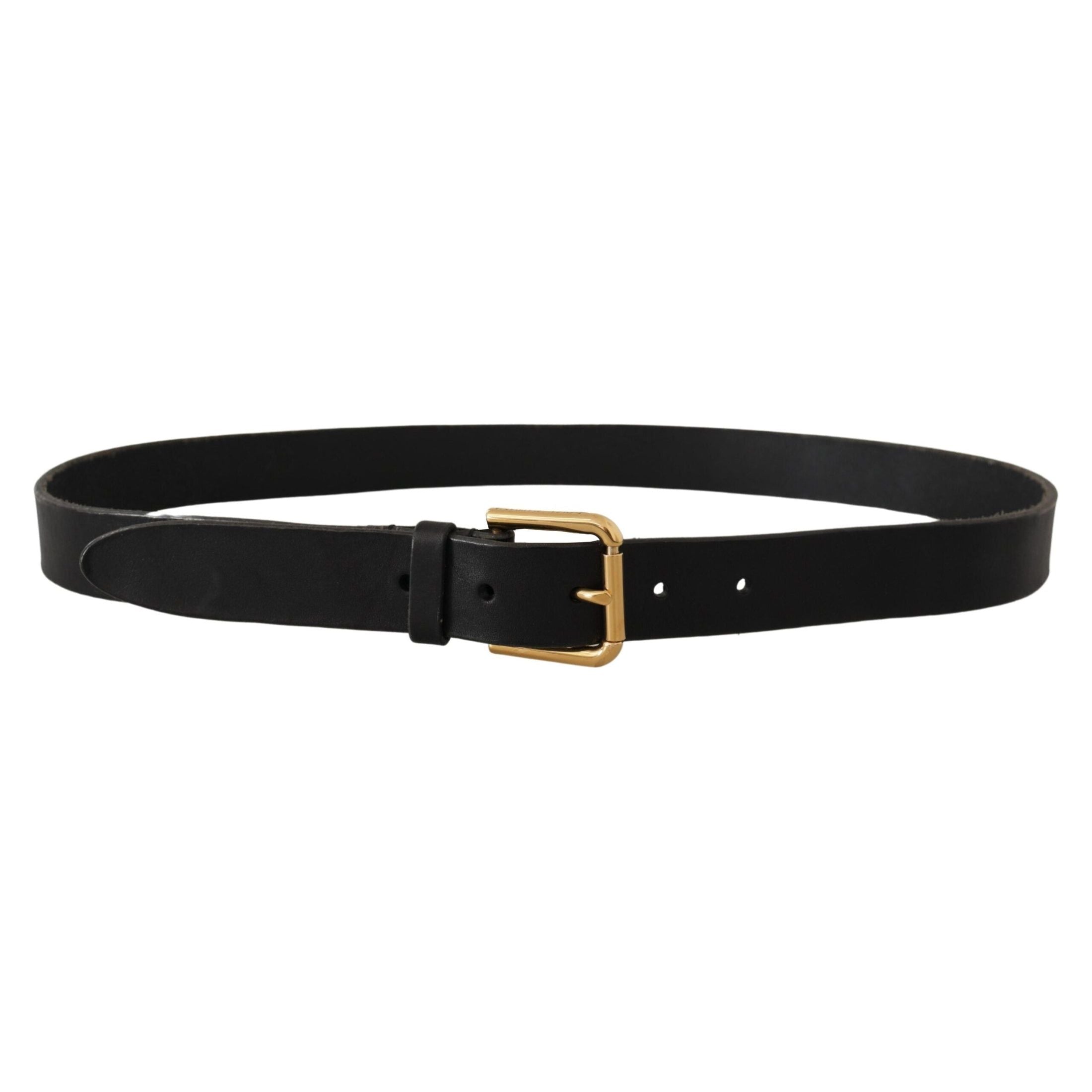 Elegant Leather Belt with Metal Buckle