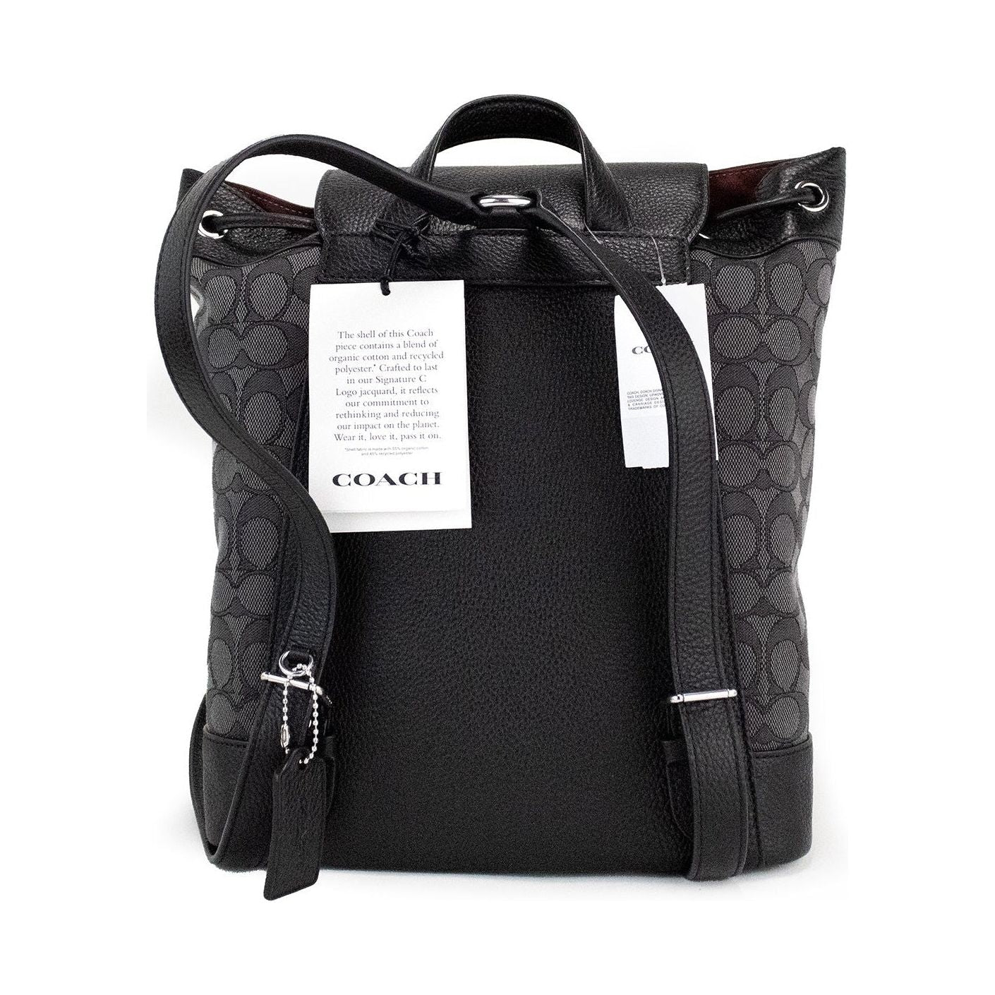 Dempsey Black Smoke Signature Jacquard Canvas Logo Patch Backpack