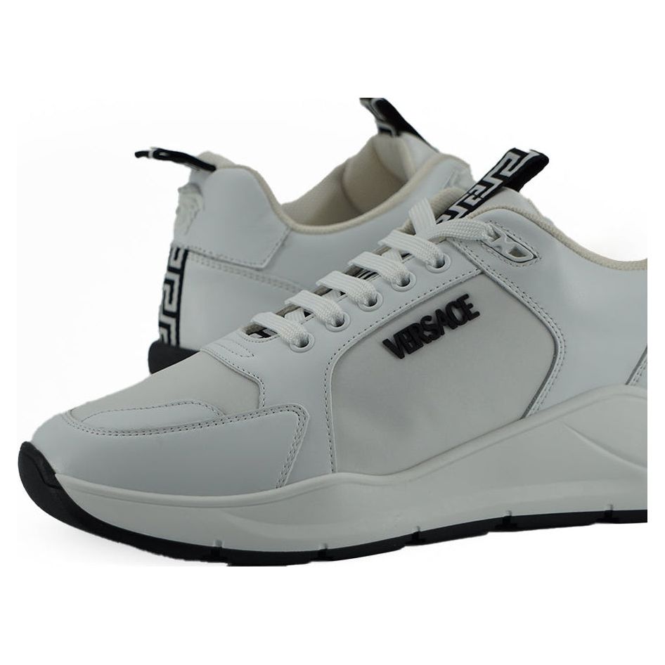 Sleek White Calf Leather Sneakers