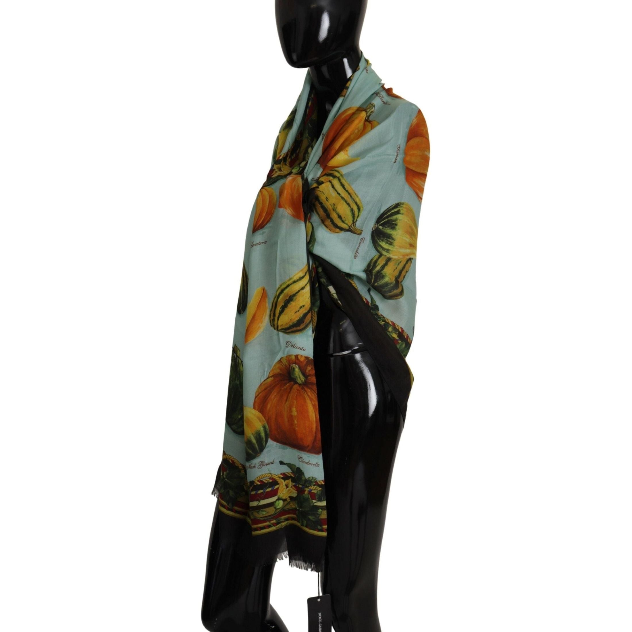 Vegetable Print Silk Blend Scarf