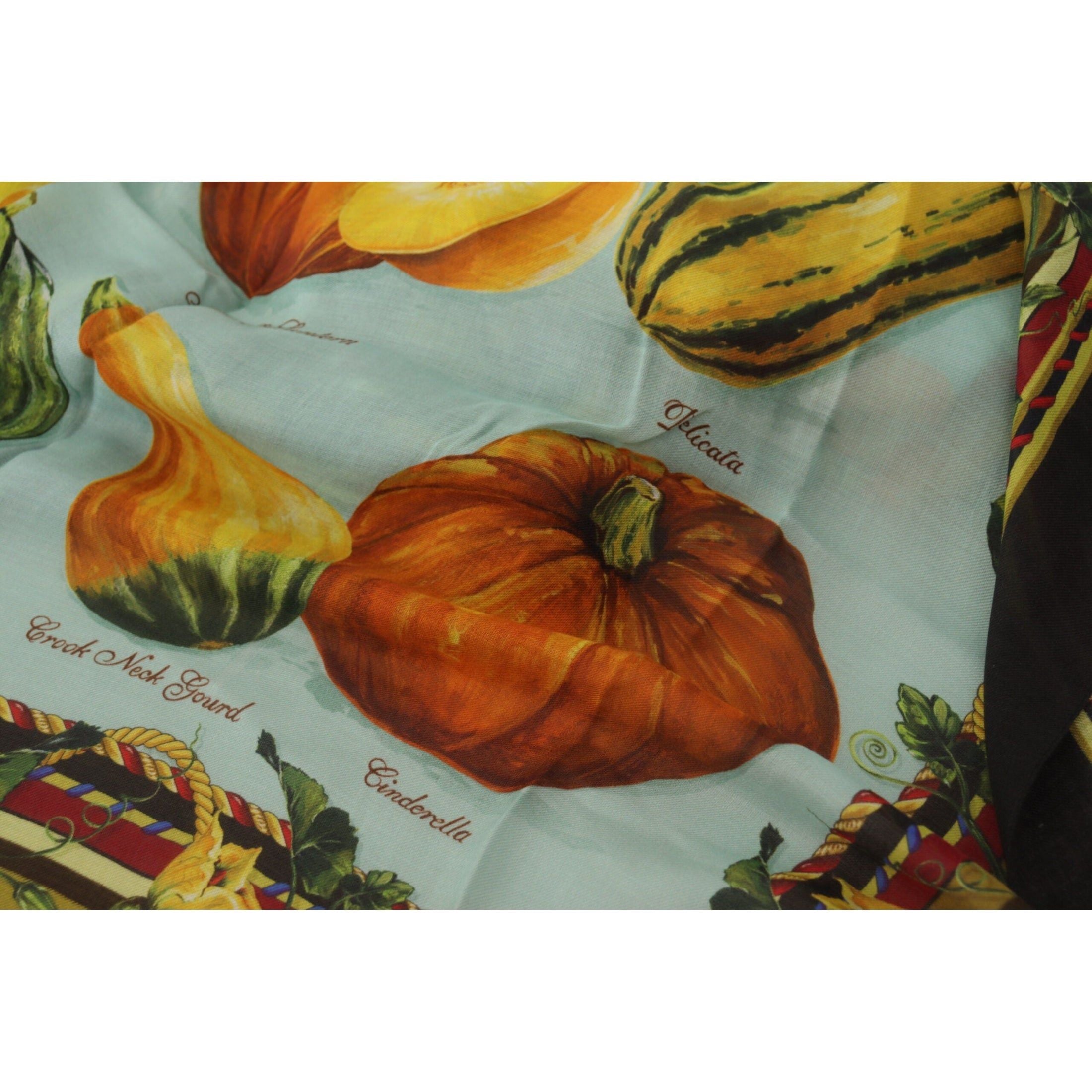 Vegetable Print Silk Blend Scarf