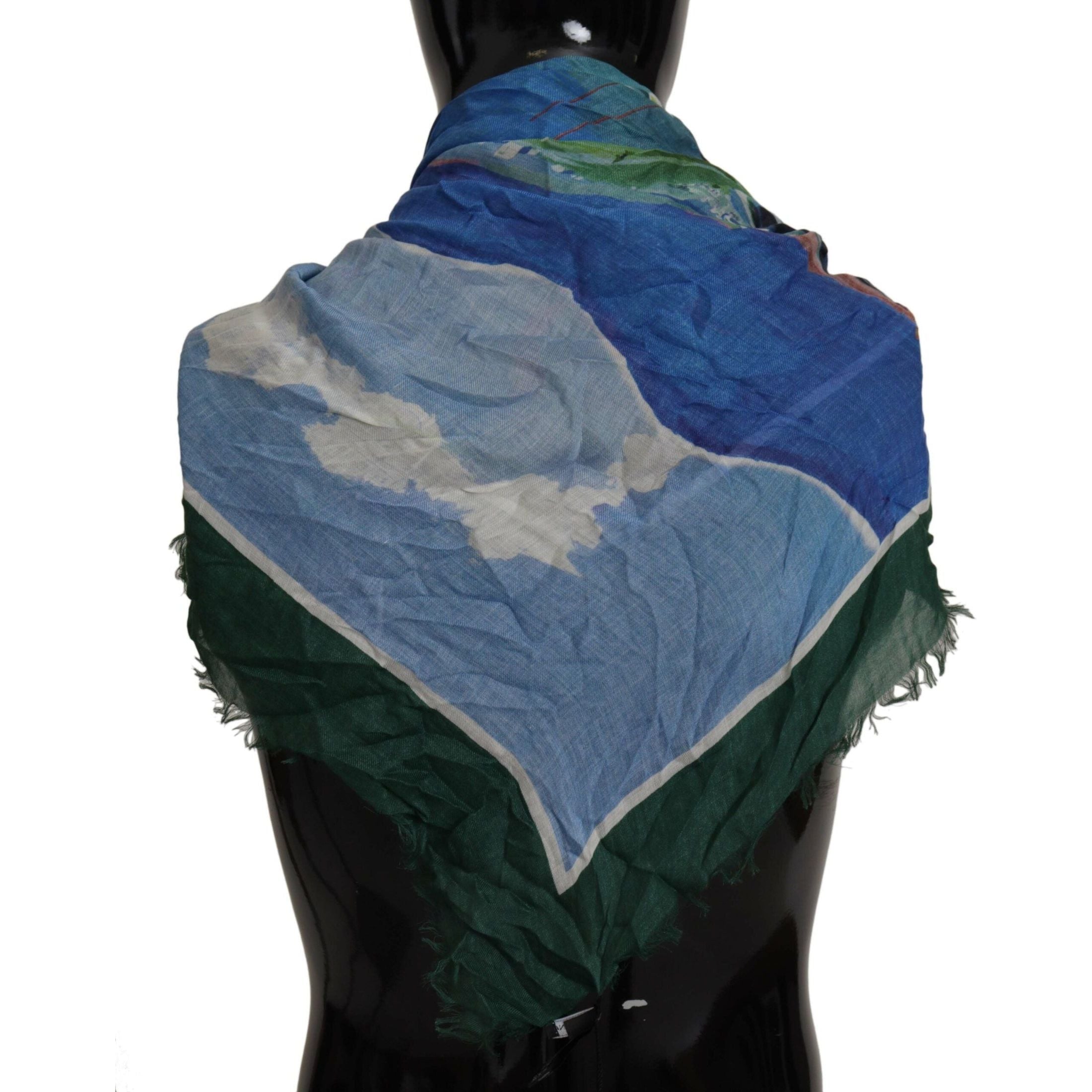 Elegant Multicolor Silk Blend Square Scarf