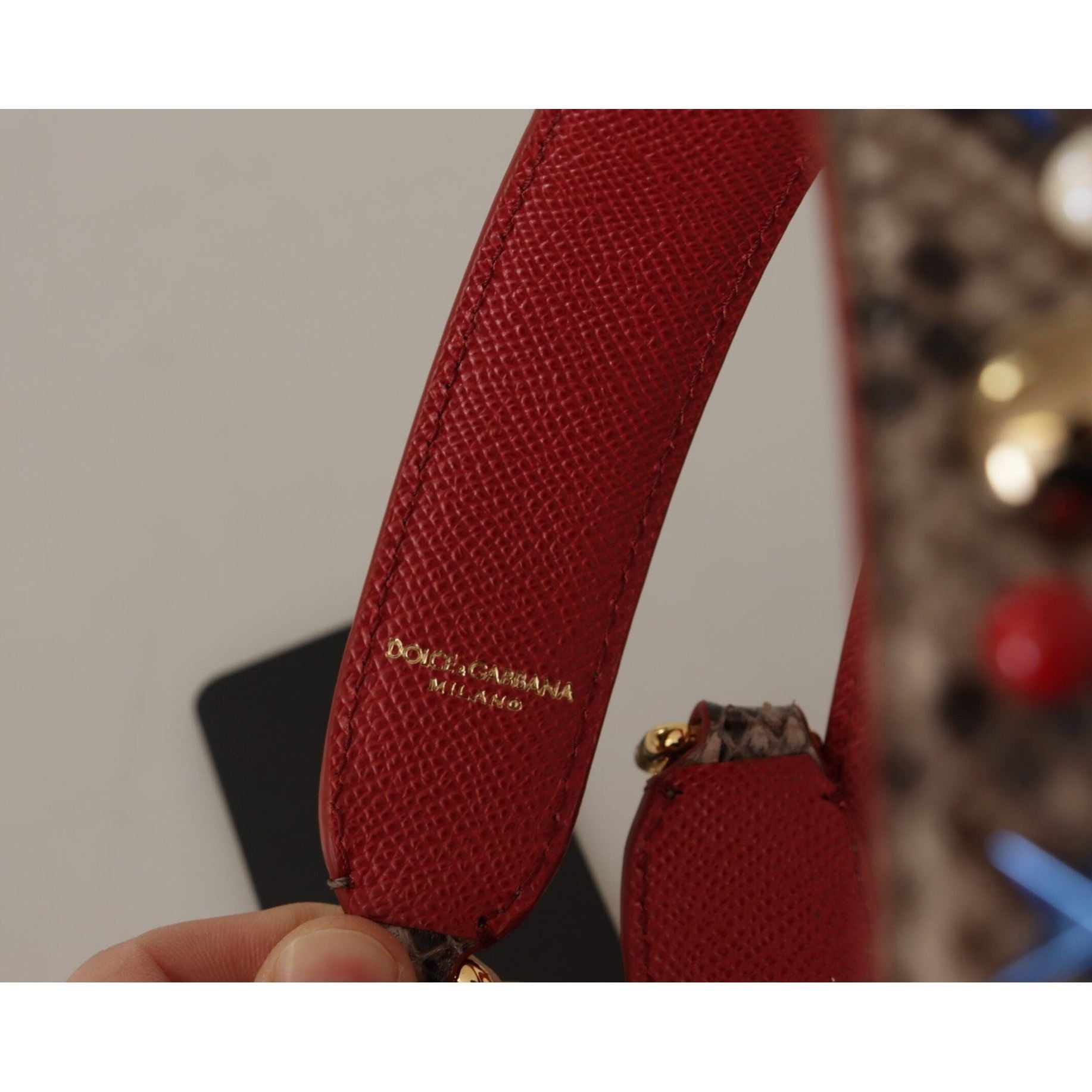 Elegant Python Leather Shoulder Strap