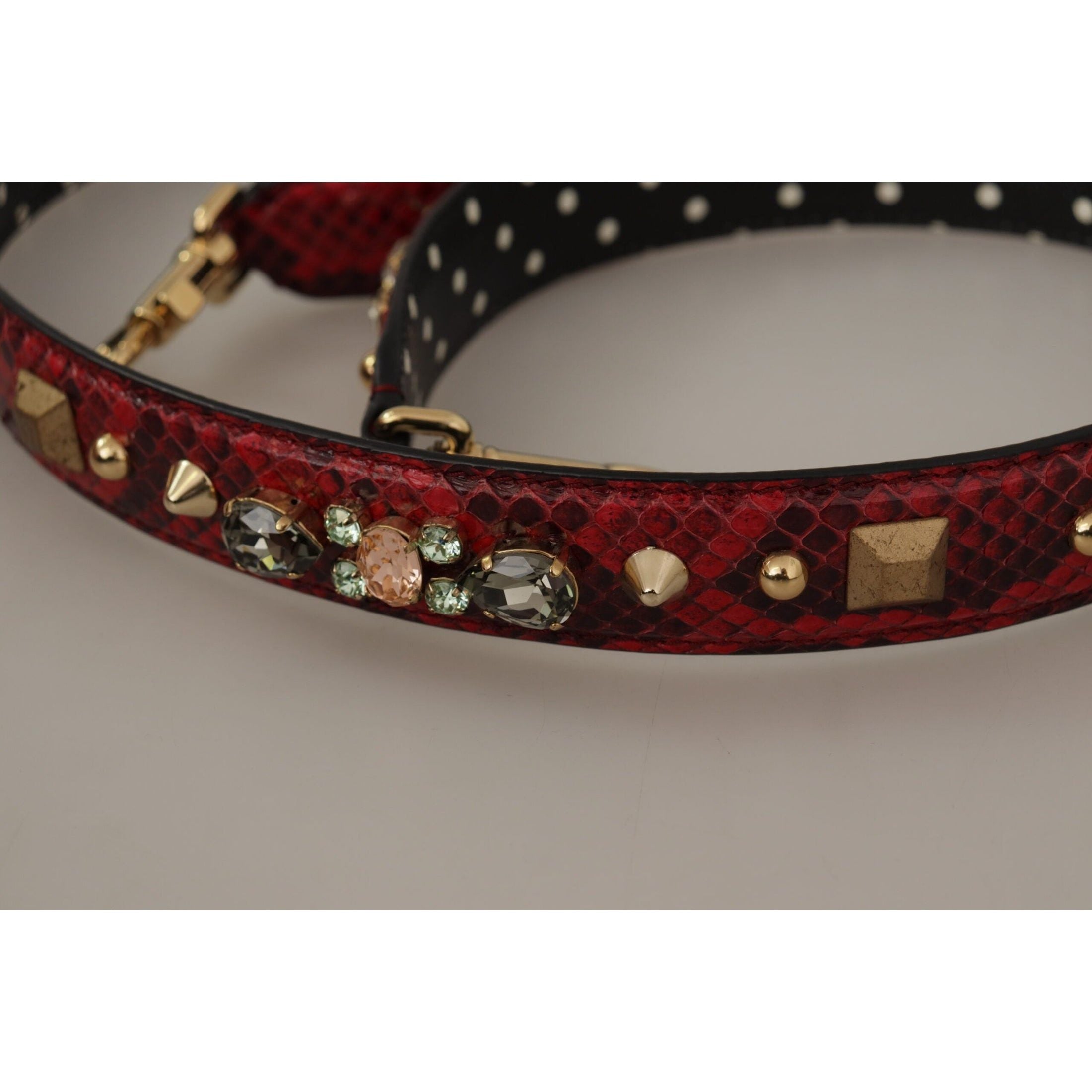 Red Python Leather Shoulder Bag Strap