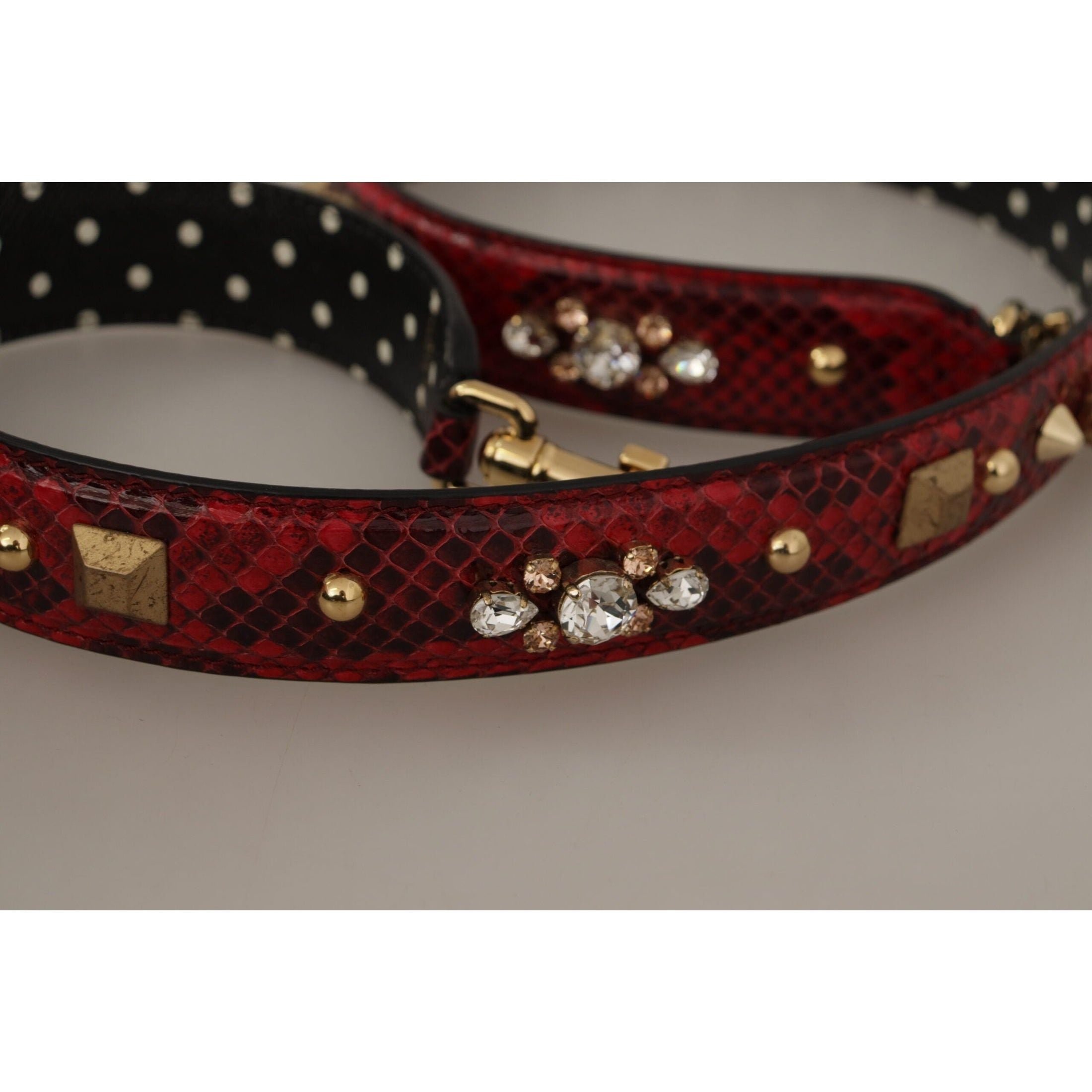 Red Python Leather Shoulder Bag Strap