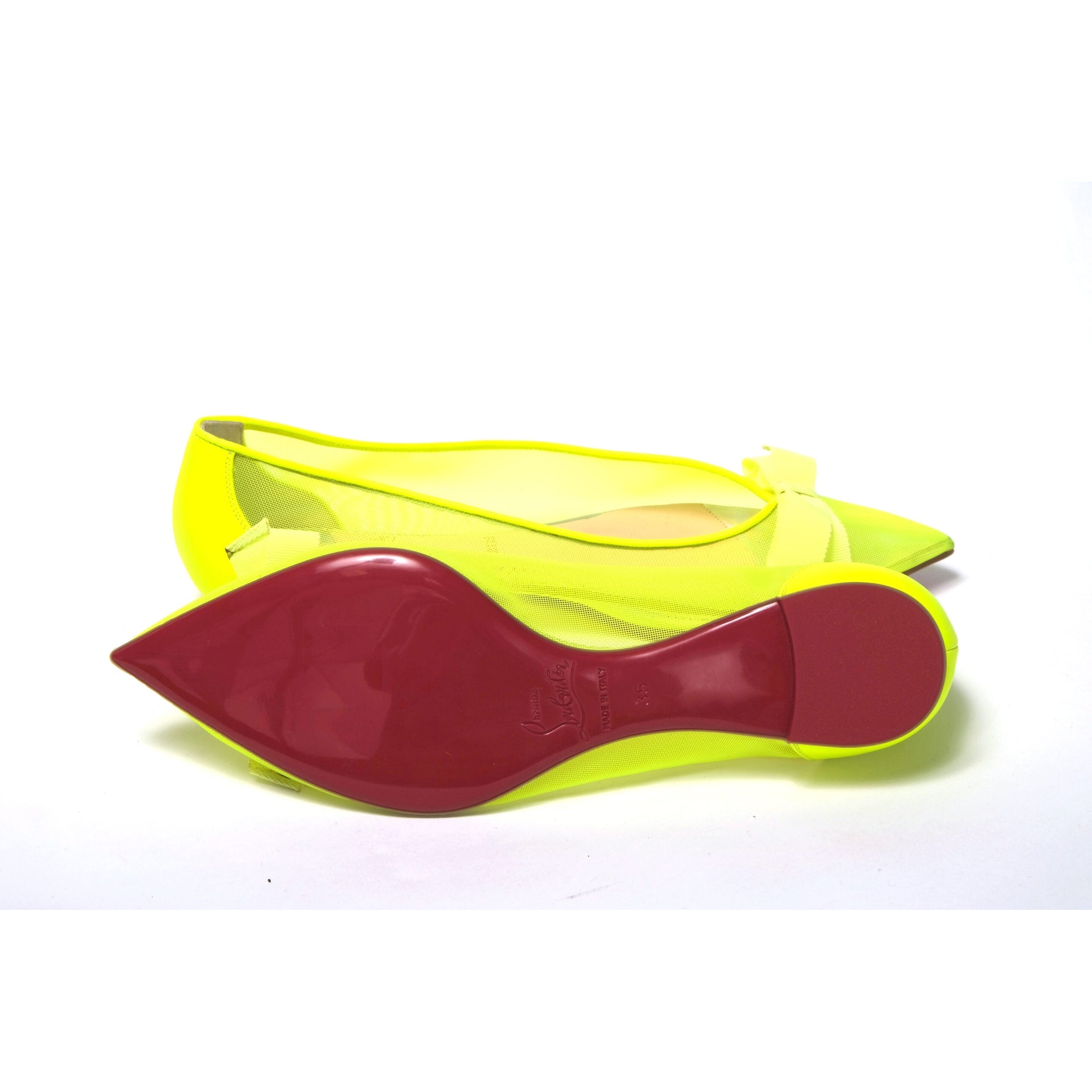 Fluro Yellow Flat Point Toe Shoe