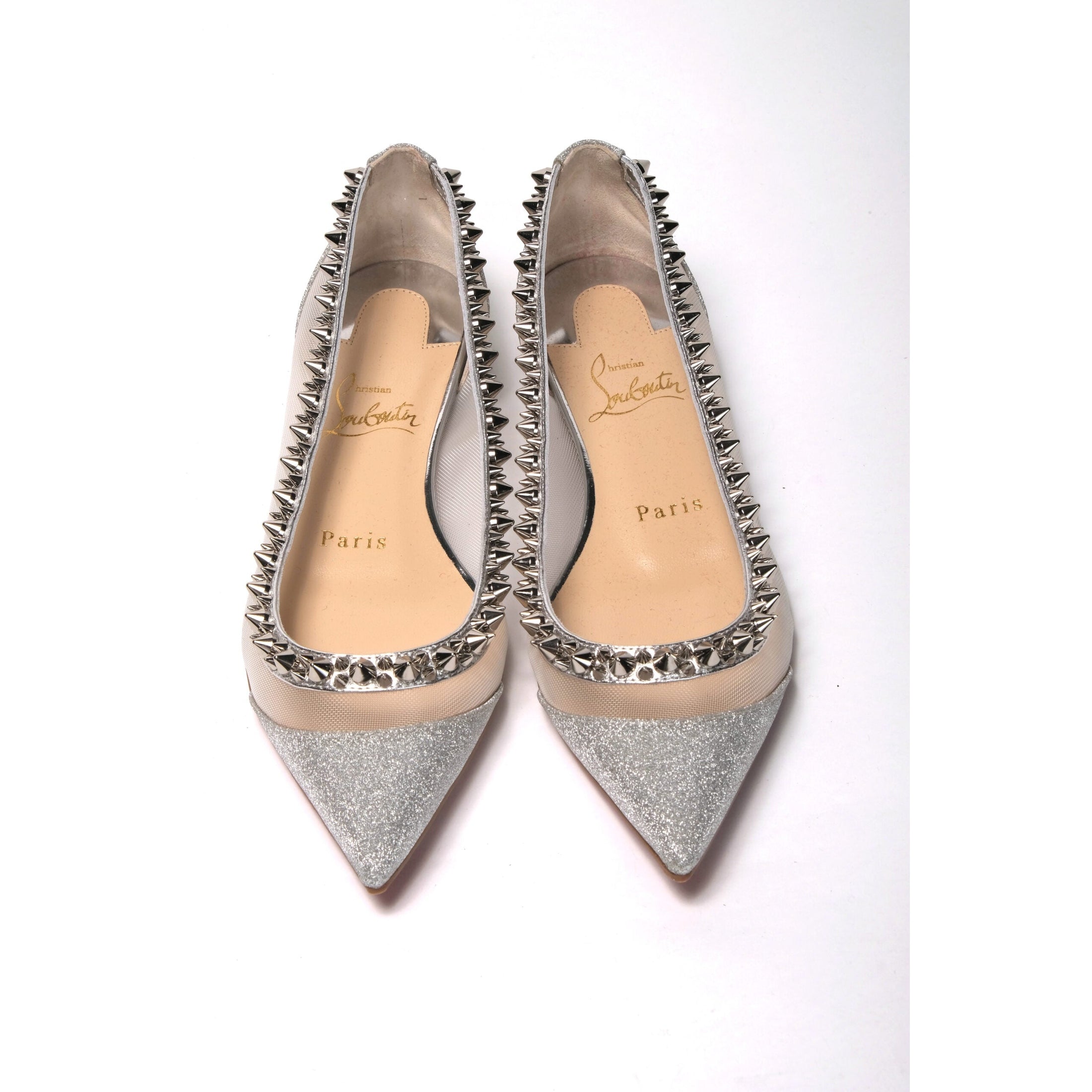 Silver Flat Point Toe Shoe