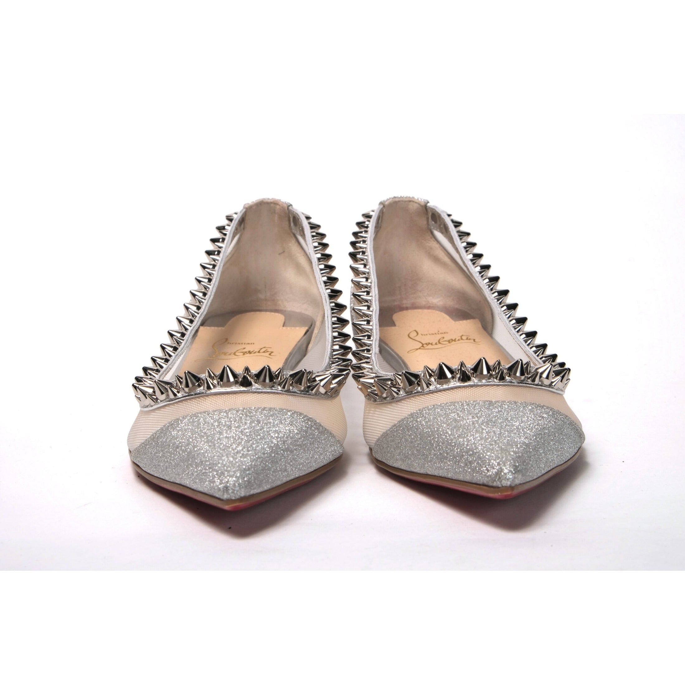 Silver Flat Point Toe Shoe