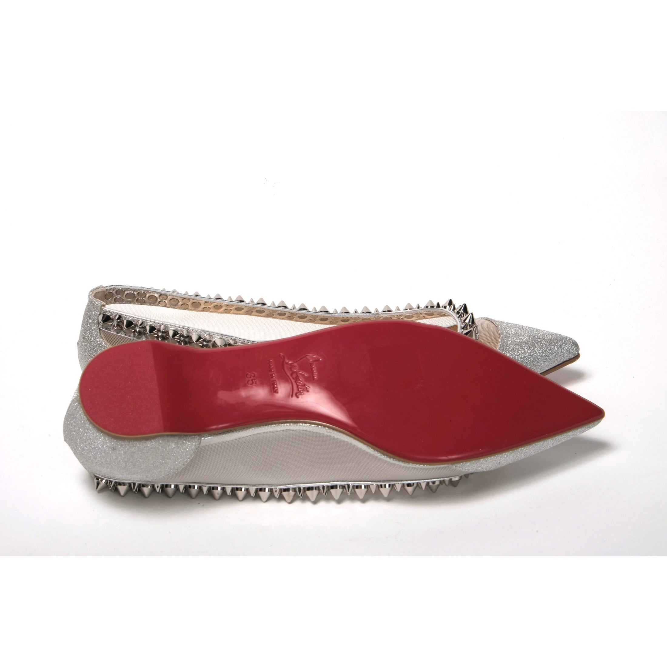 Silver Flat Point Toe Shoe