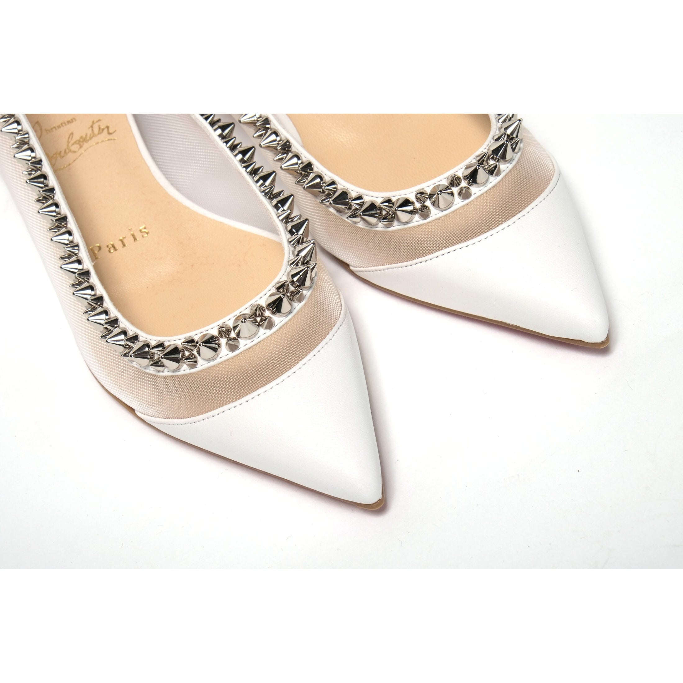 Bianco White silver Flat Point Toe Shoe