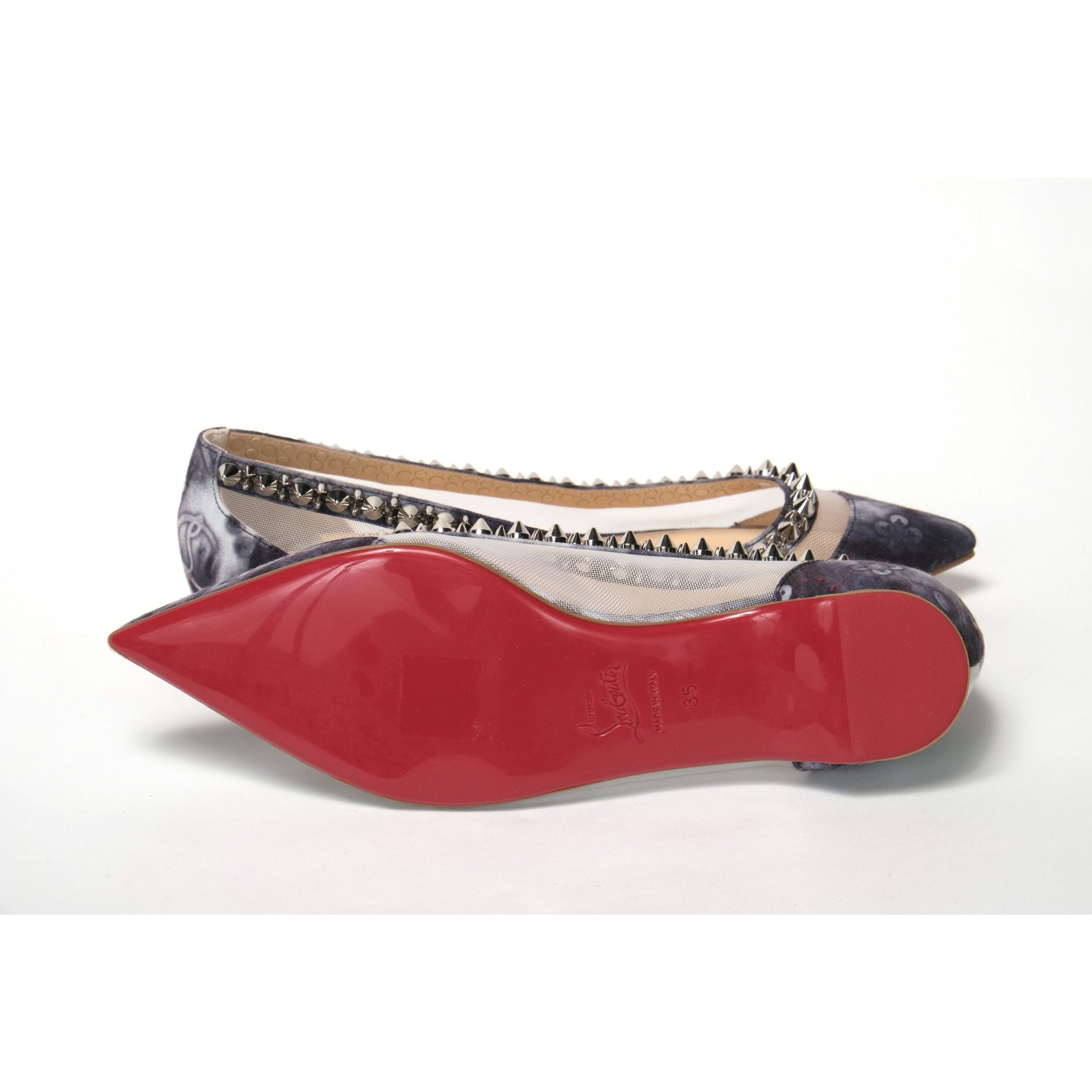 Multicolor Print Silver Flat Point Toe Shoe