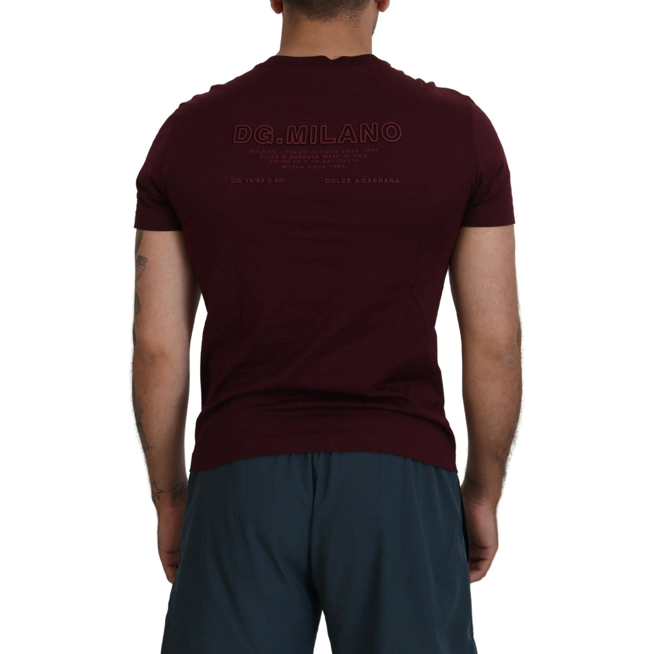 Elegant Maroon Crew Neck Casual Tee