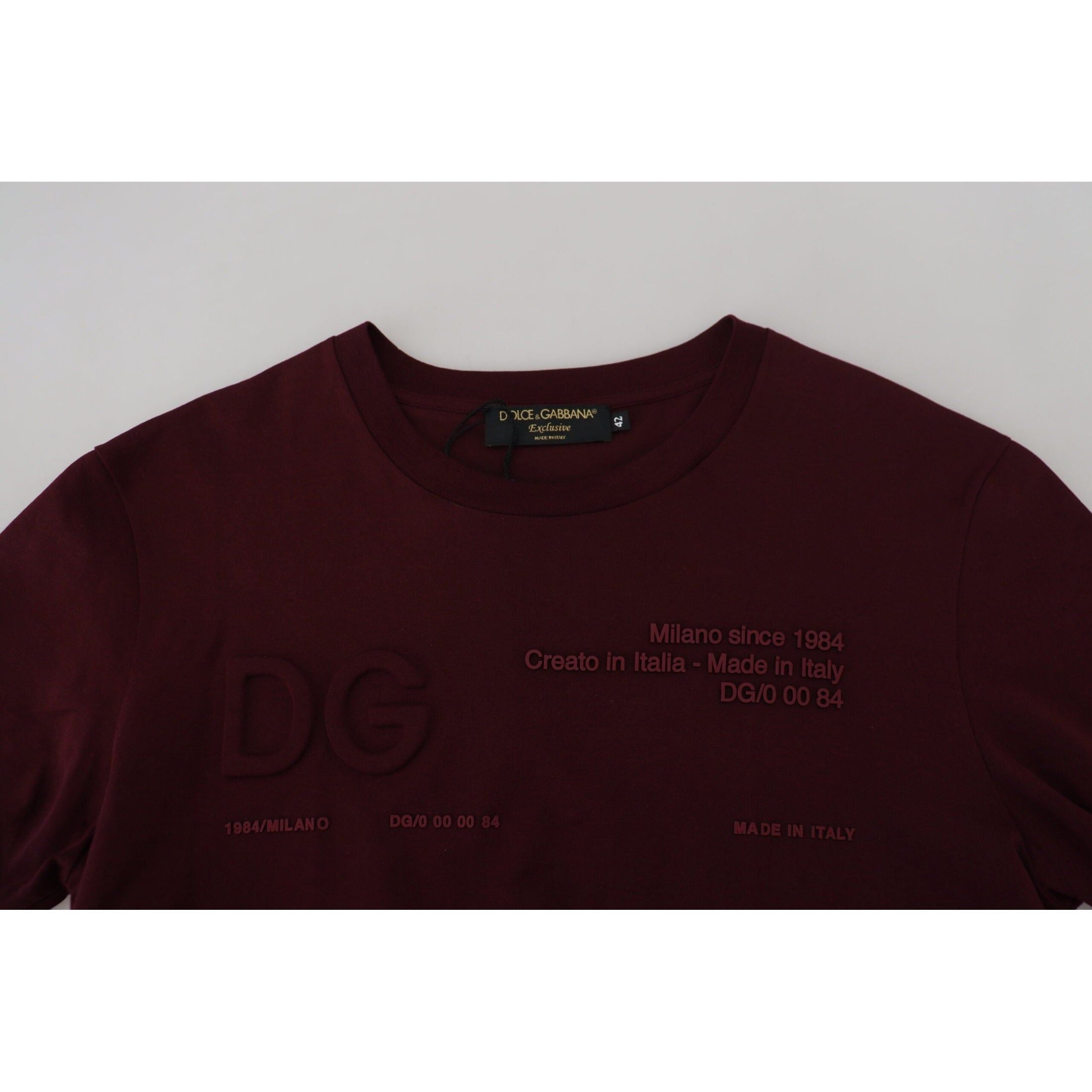 Elegant Maroon Crew Neck Casual Tee