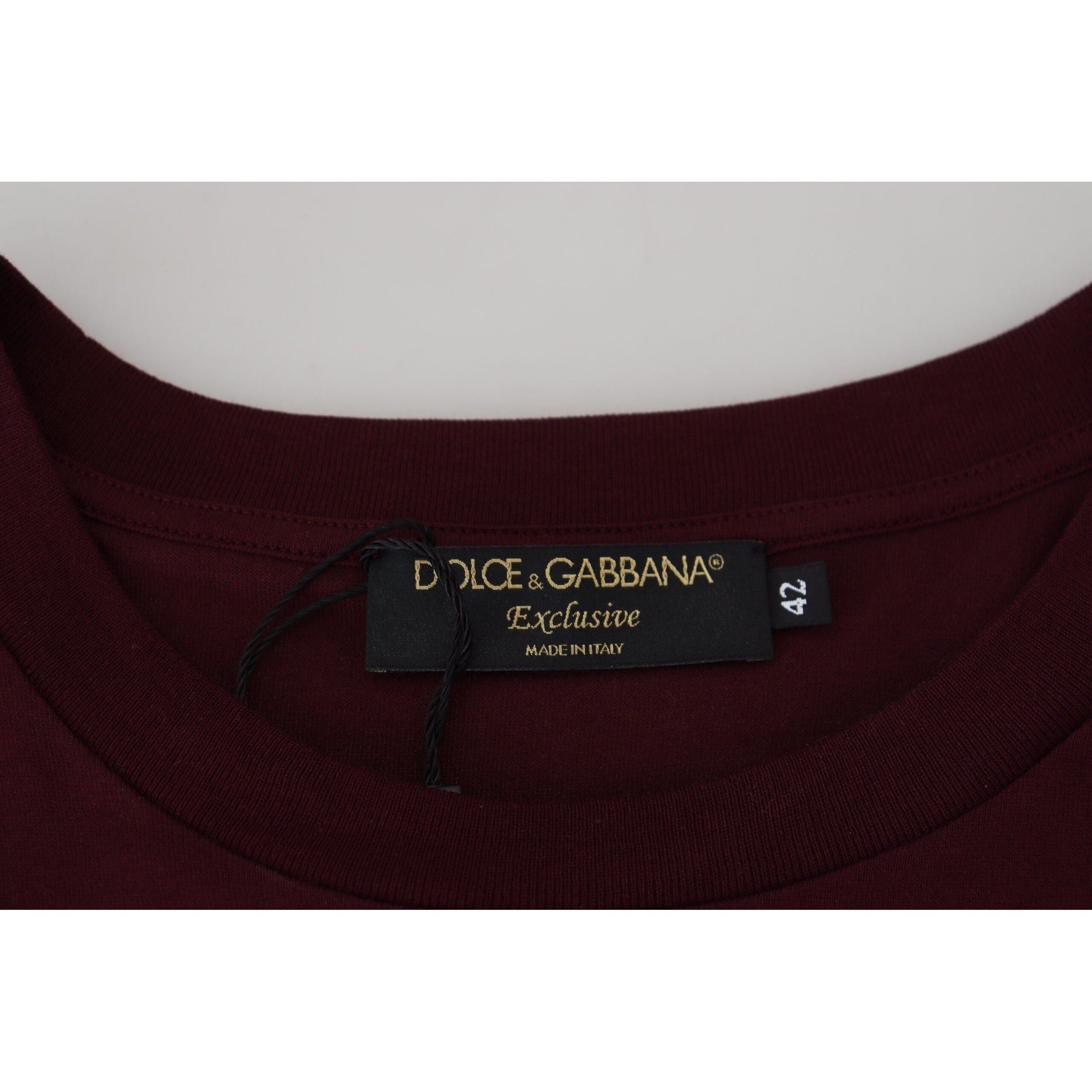 Elegant Maroon Crew Neck Casual Tee