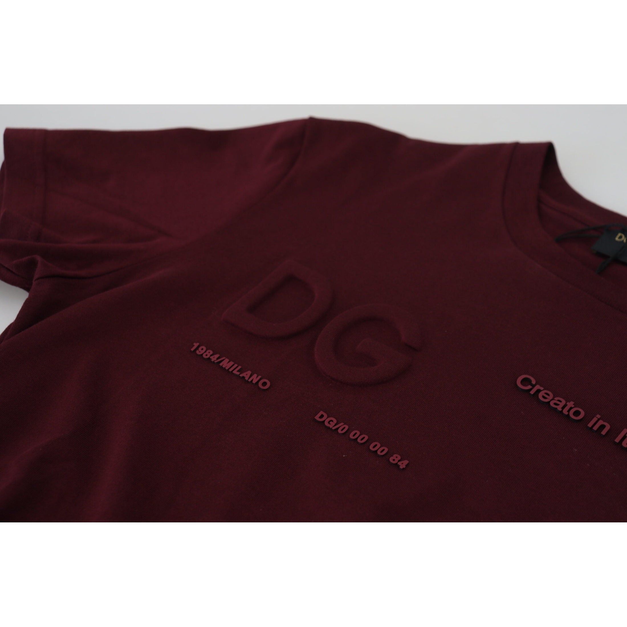 Elegant Maroon Crew Neck Casual Tee