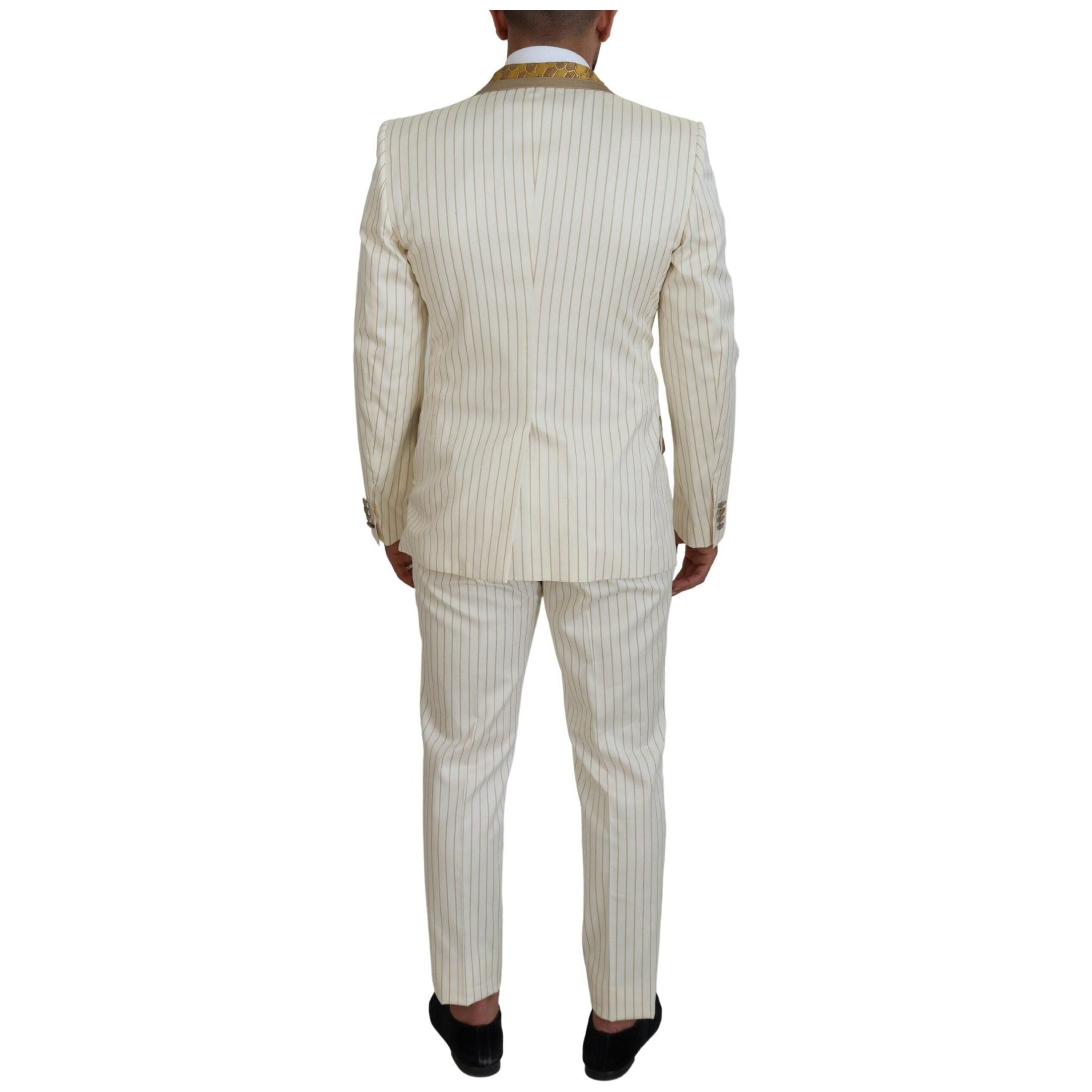 Elegant Off White Double Breasted Suit