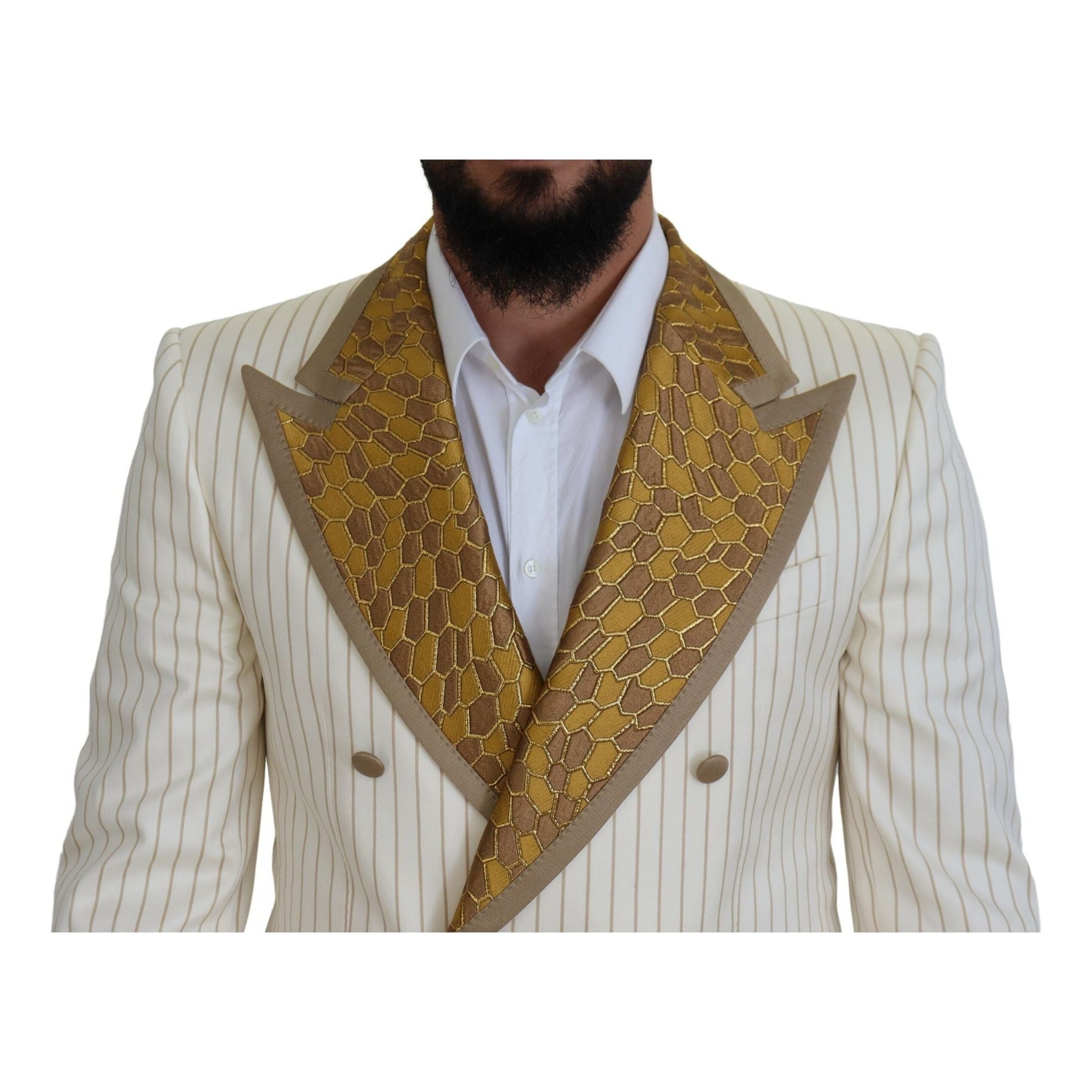 Elegant Off White Double Breasted Suit