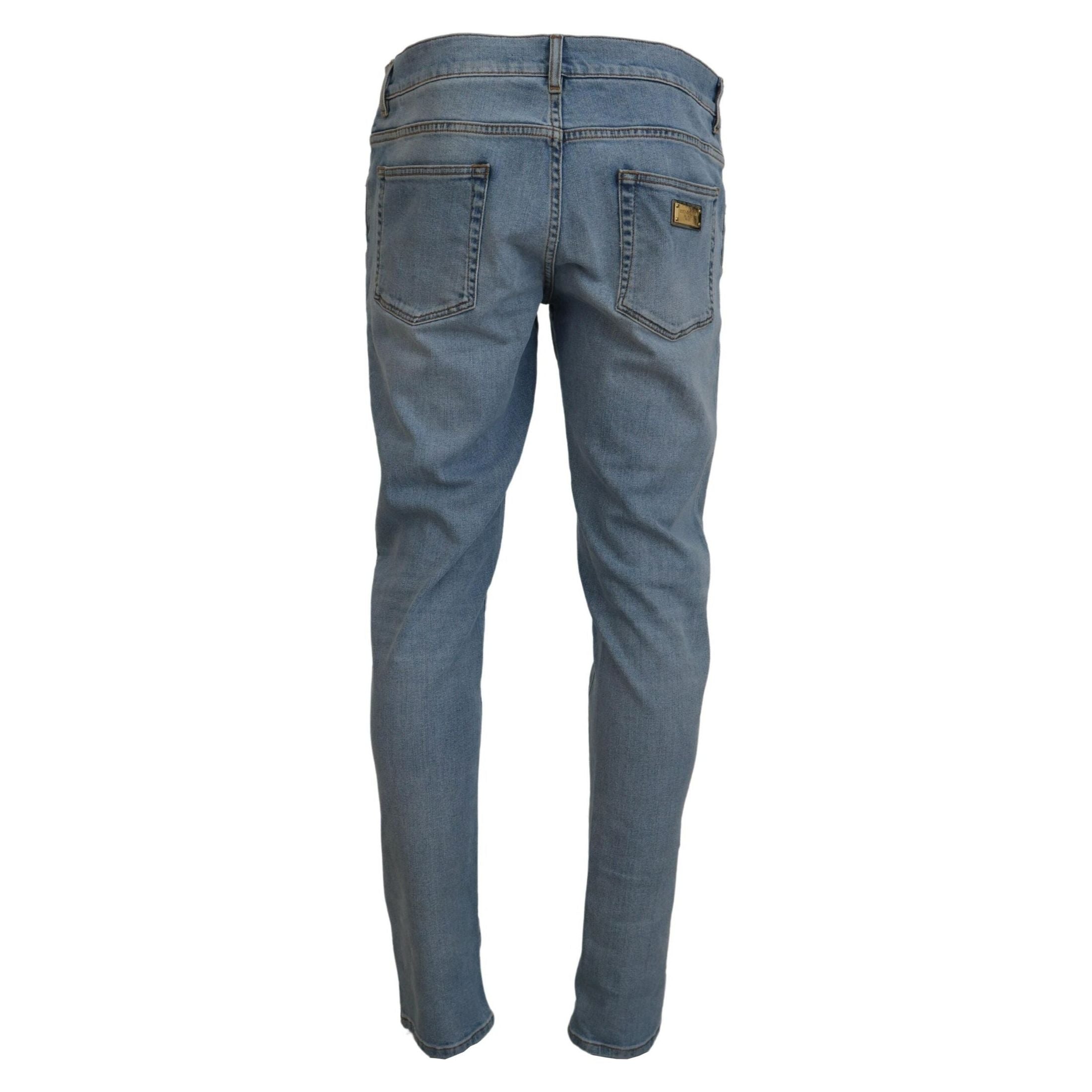 Elegant Slim Fit Light Blue Denim Pants