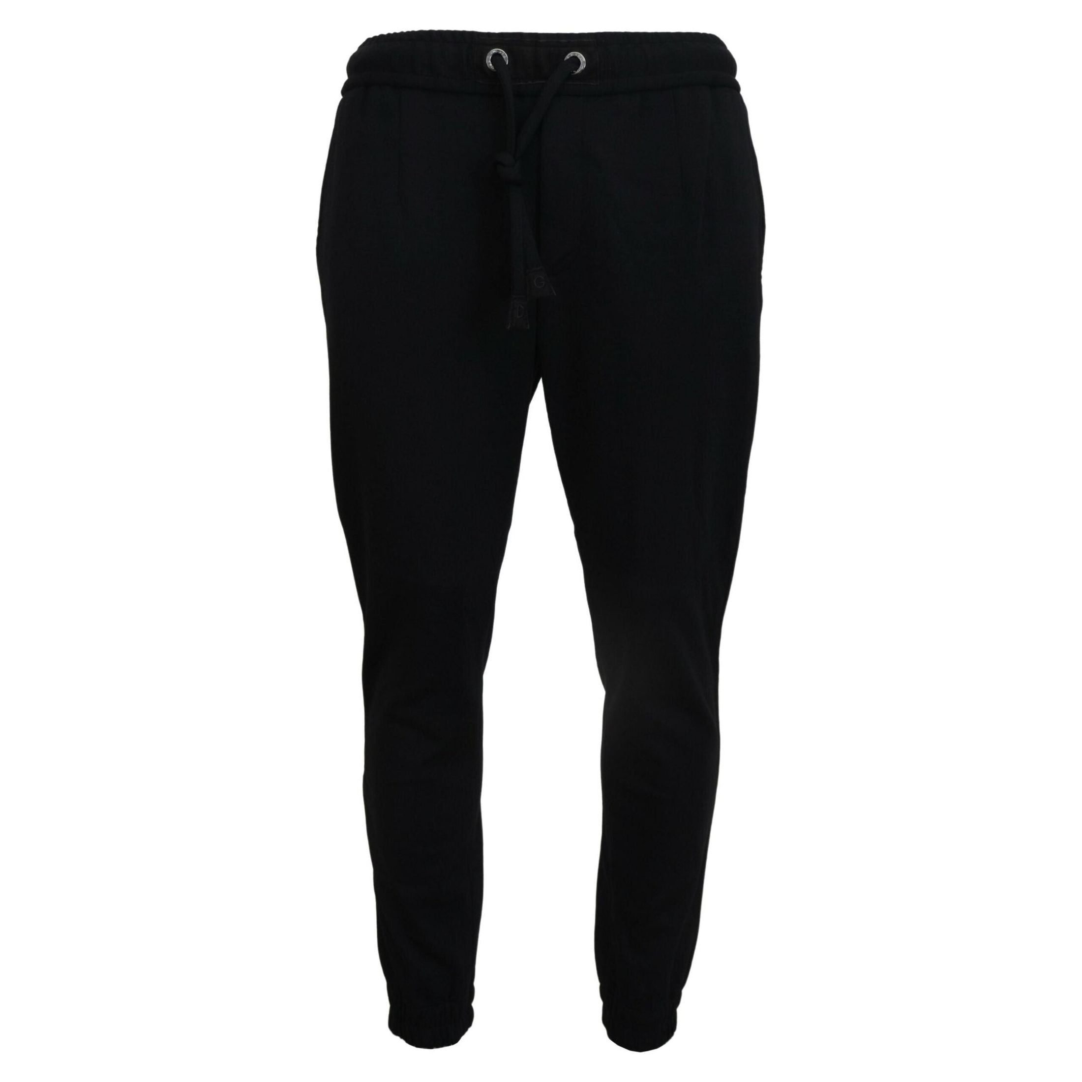 Sleek Black Wool-Blend Sweatpants