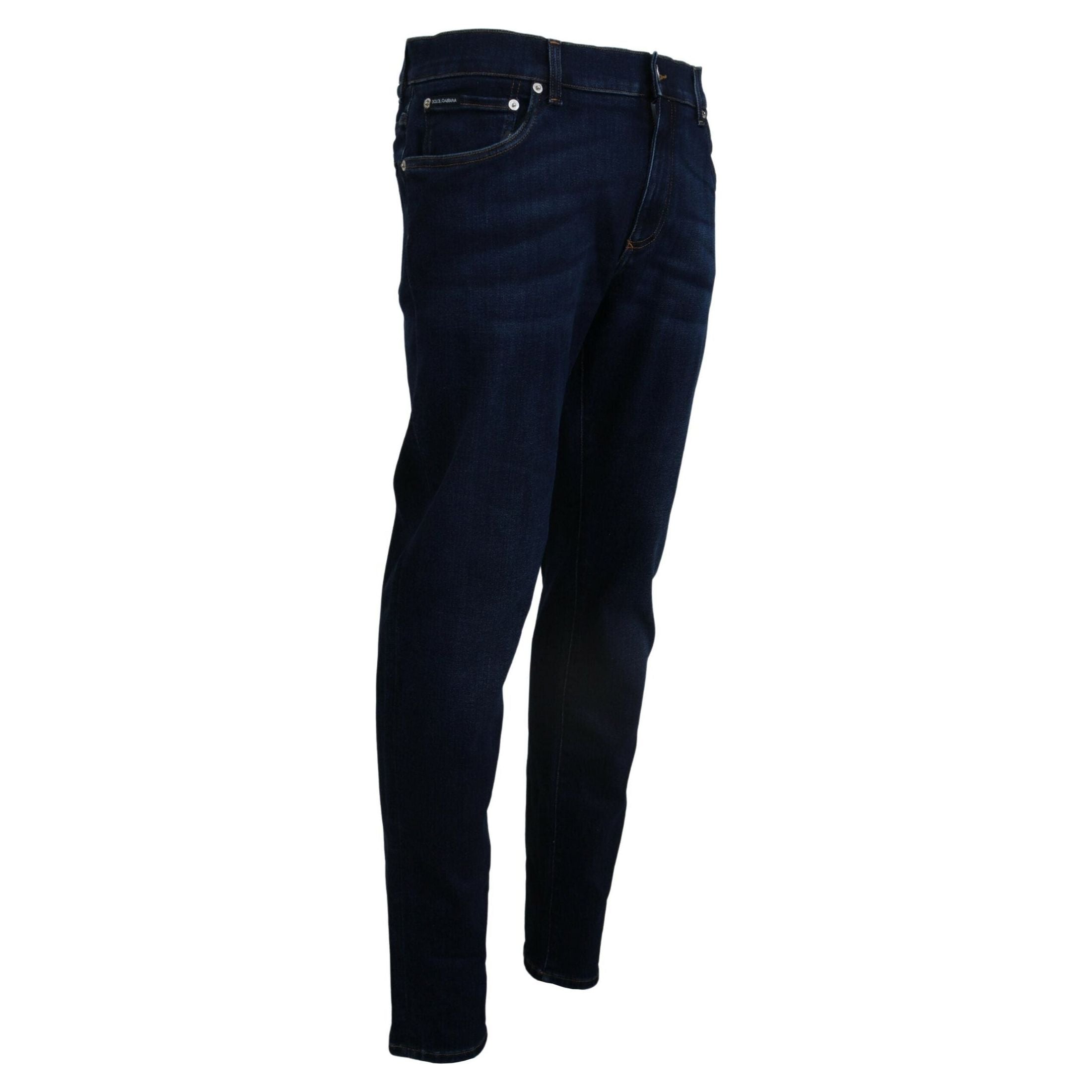 Elegant Slim Fit Dark Blue Denim Jeans