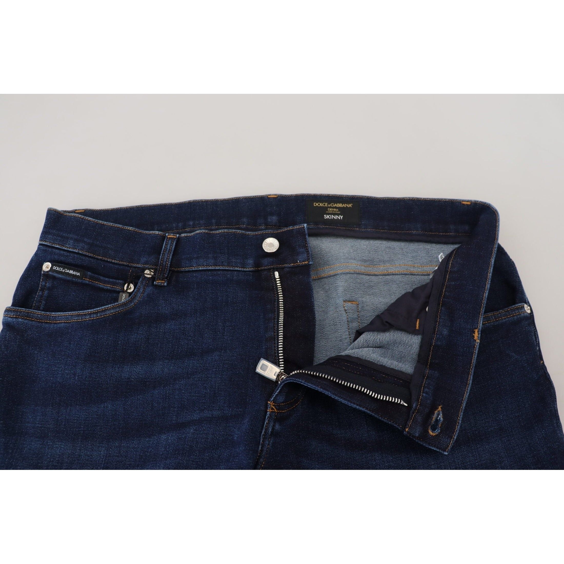 Elegant Slim Fit Dark Blue Denim Jeans