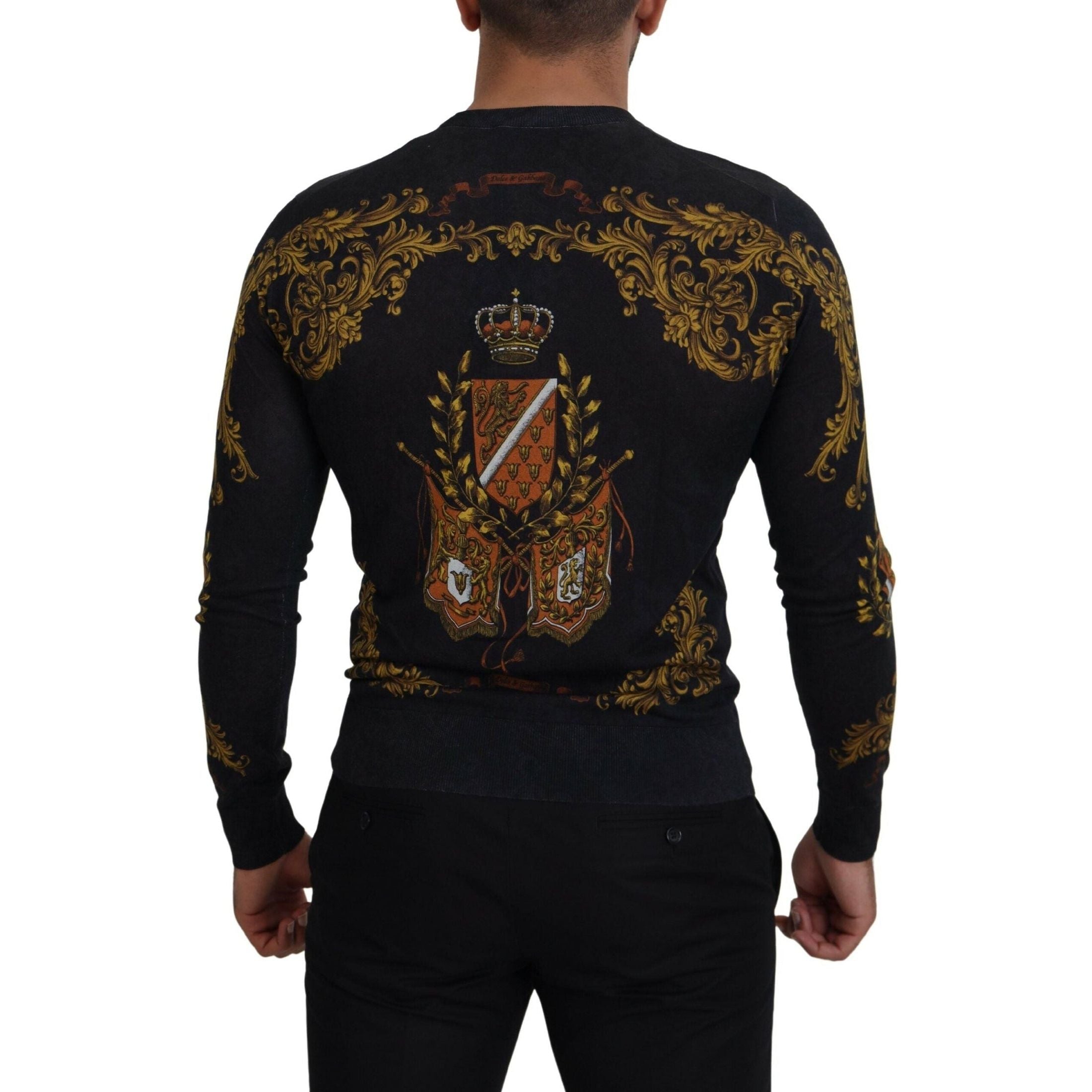 Baroque Medal Motive Silk Sweater