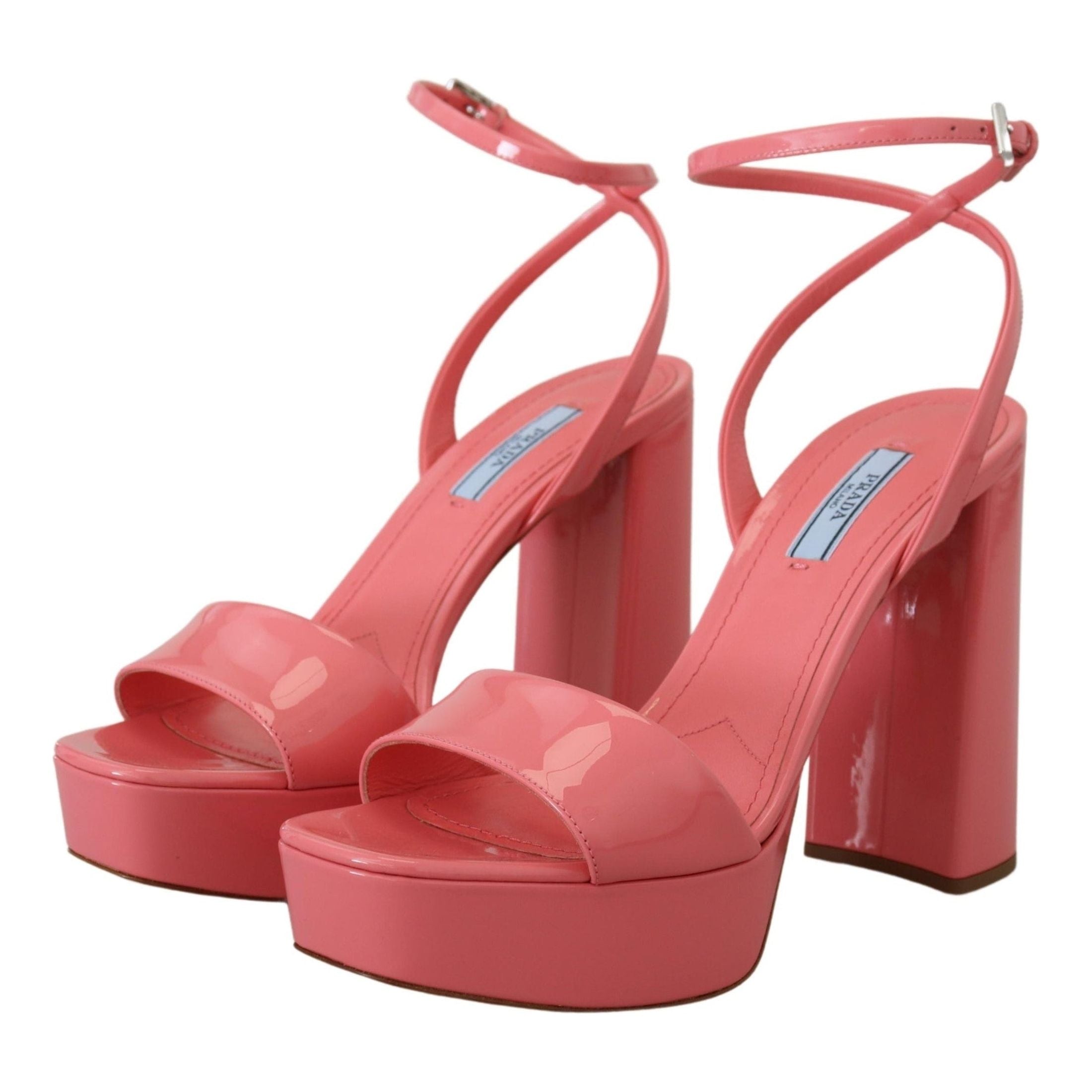 Chic Pink Patent Leather Platform Sandals