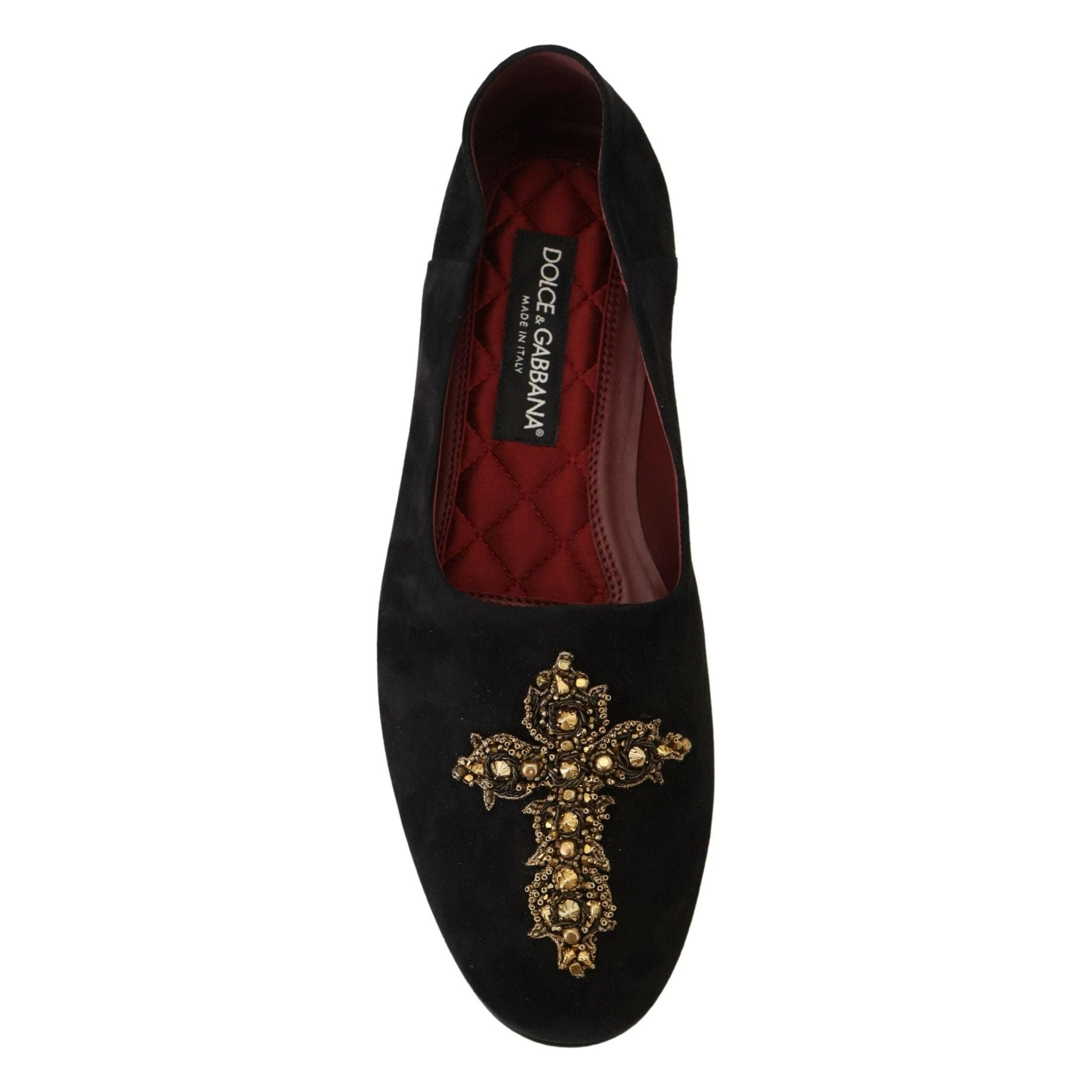 Black Gold Crystal Sequined Loafers