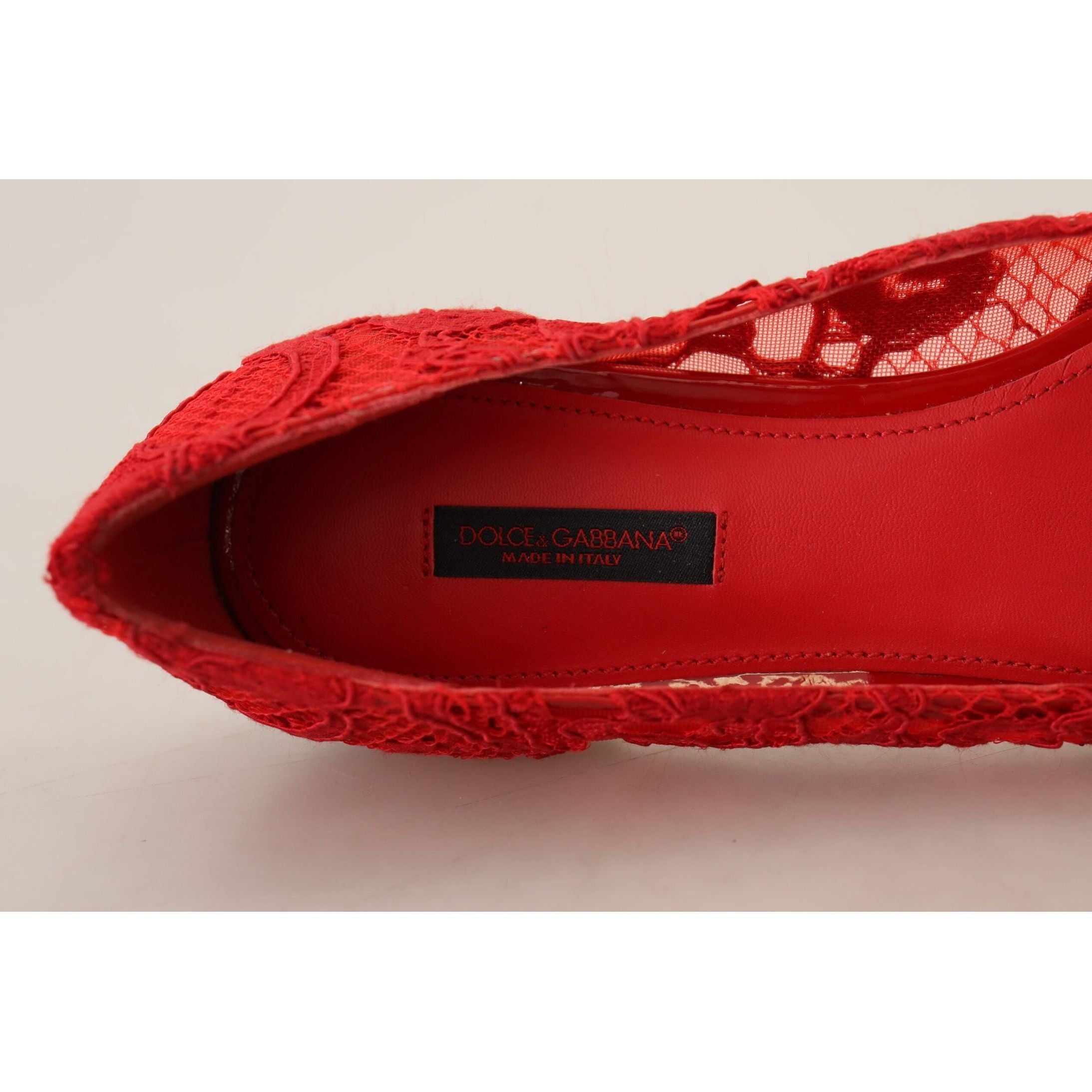 Red Crystal-Embellished Flats