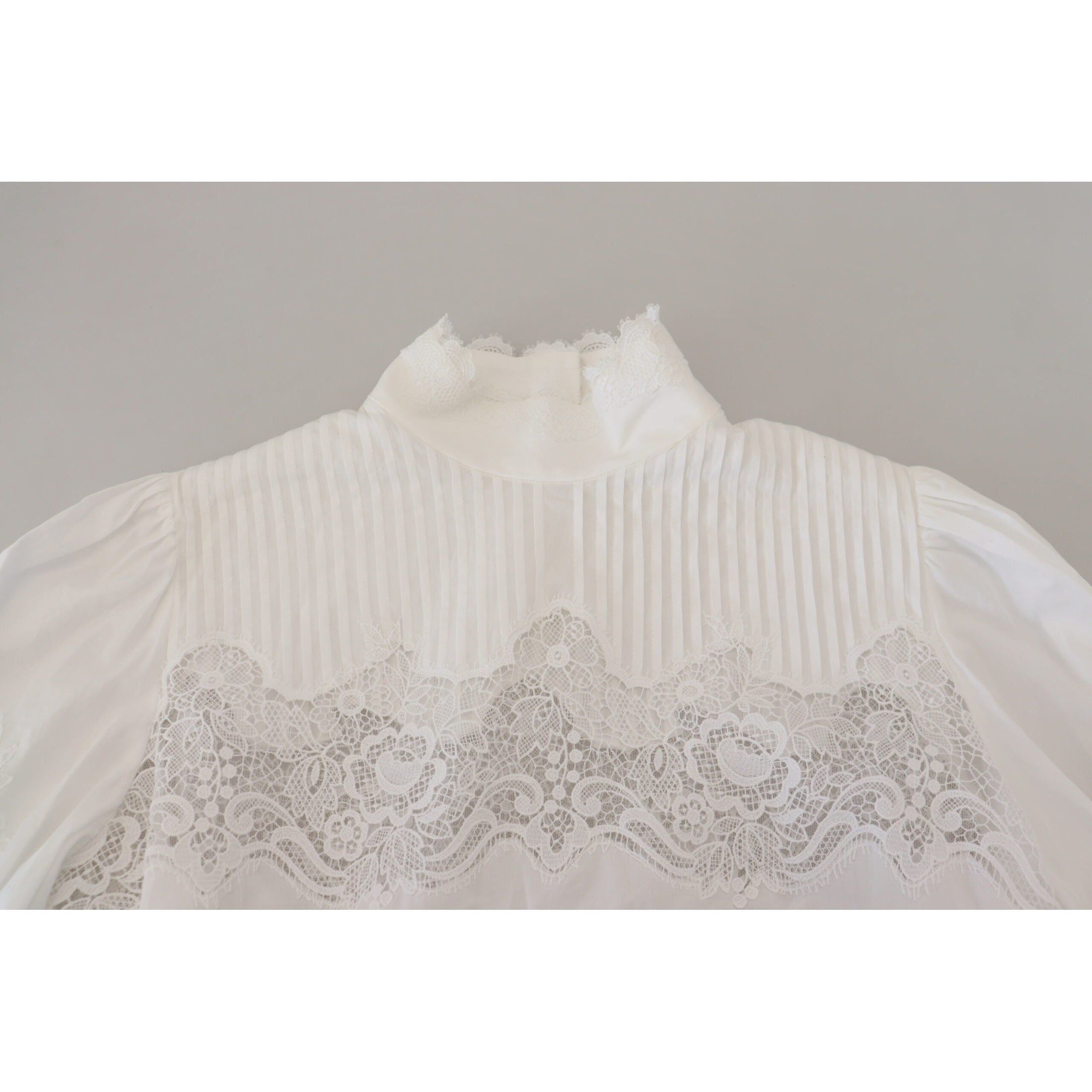 Elegant White Lace Trim Cotton Blouse