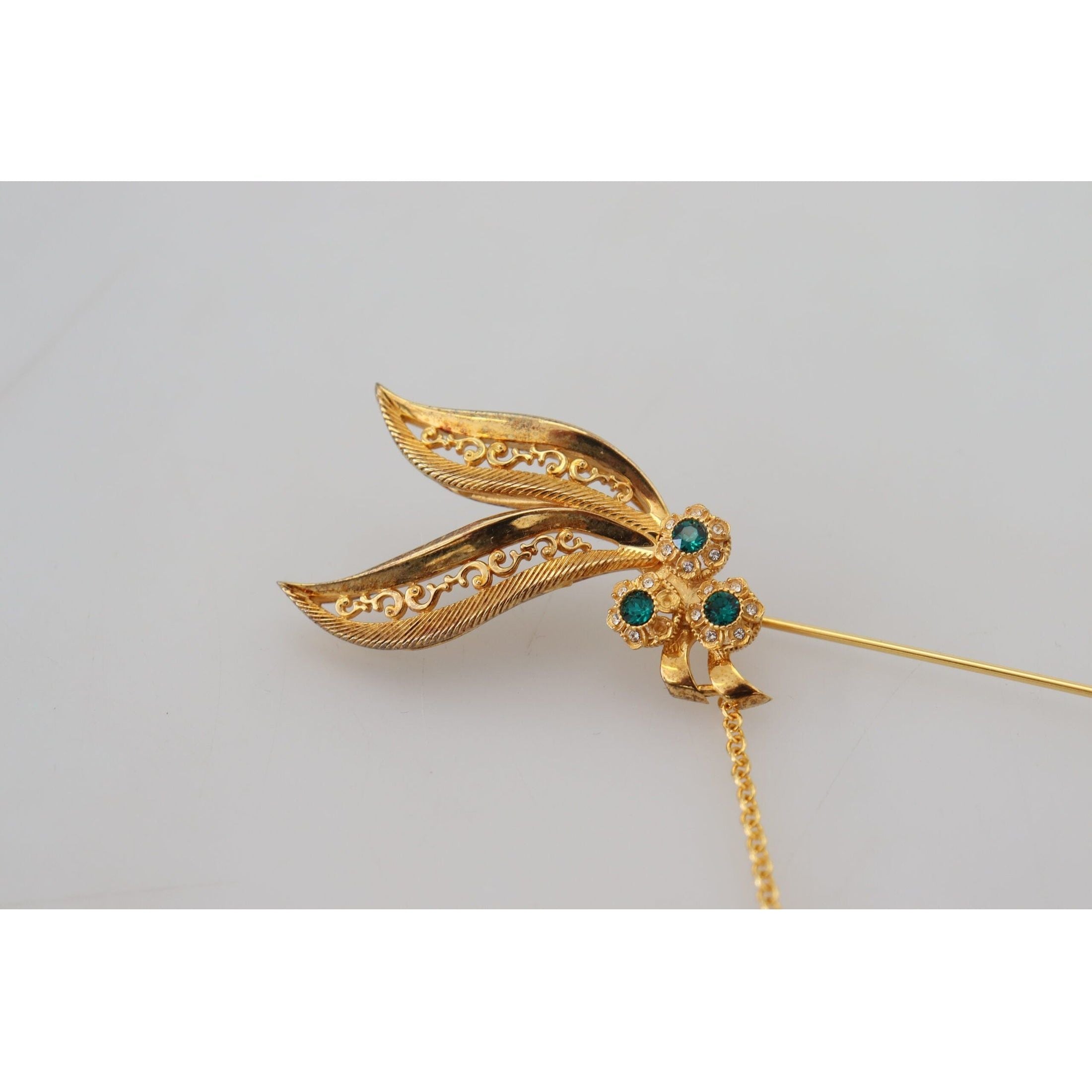 Elegant Gold-Toned Silver Brooch Pin